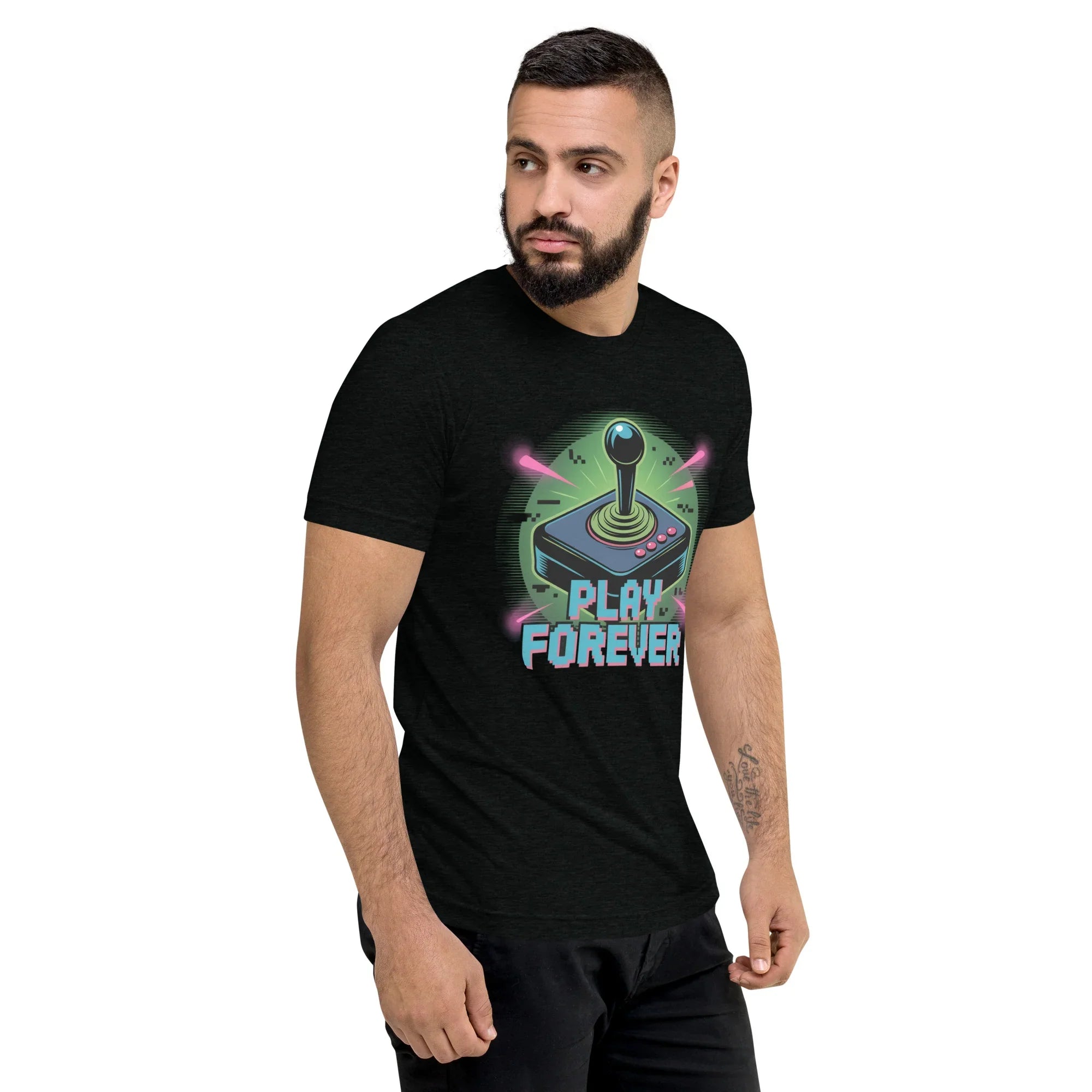 Play Forever Arcade Joystick T Shirt – Retro Shooter Gaming Tee - RaZits