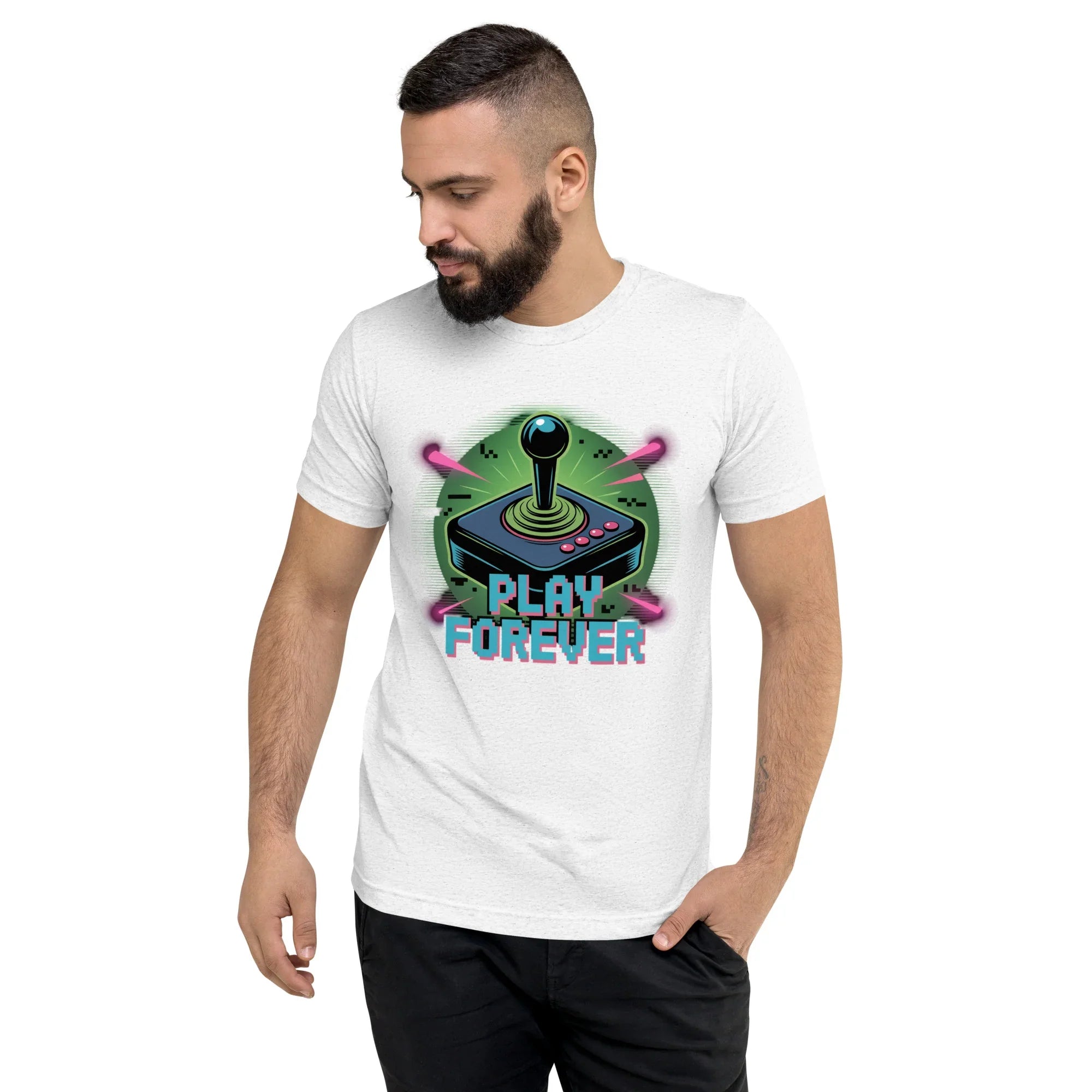 Play Forever Arcade Joystick T Shirt – Retro Shooter Gaming Tee - RaZits