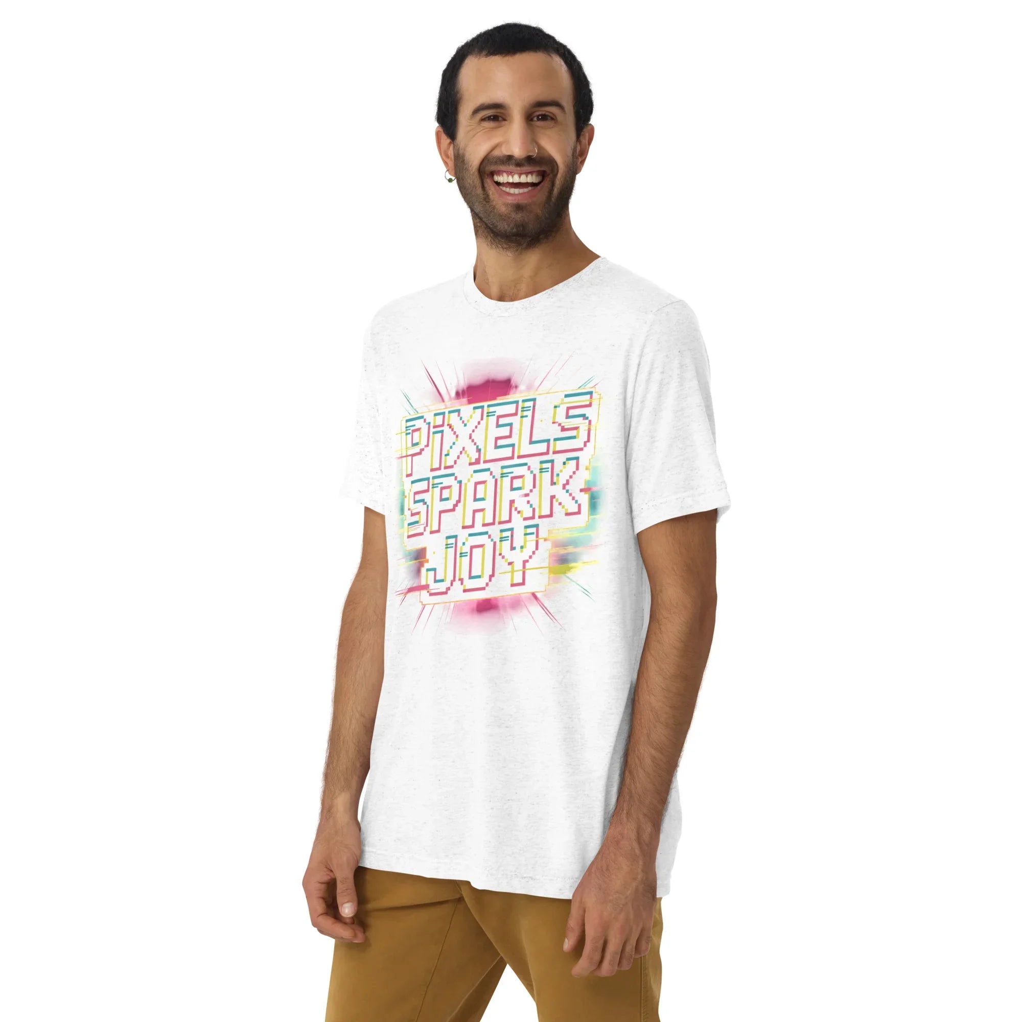 Pixels Spark Joy Pixel Gaming T Shirt – Retro Arcade Shooter Glitch Art Tee - RaZits