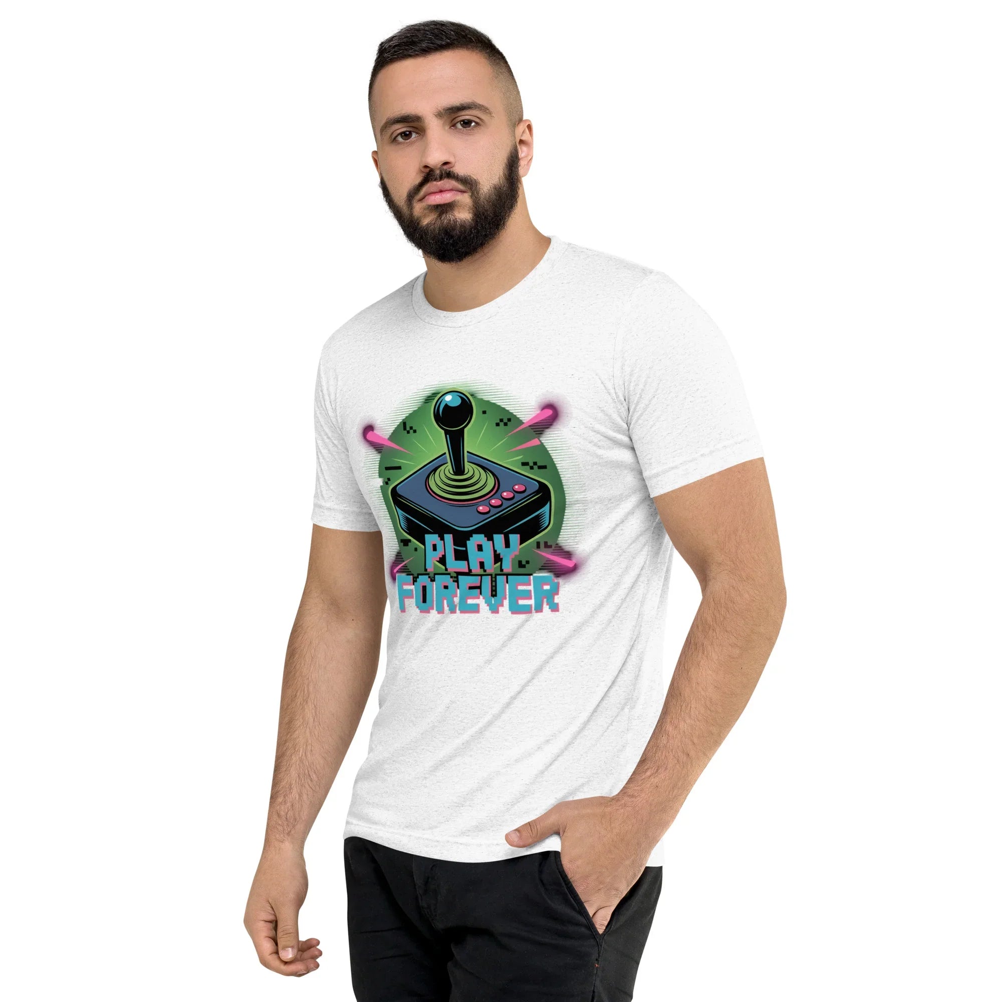 Play Forever Arcade Joystick T Shirt – Retro Shooter Gaming Tee - RaZits