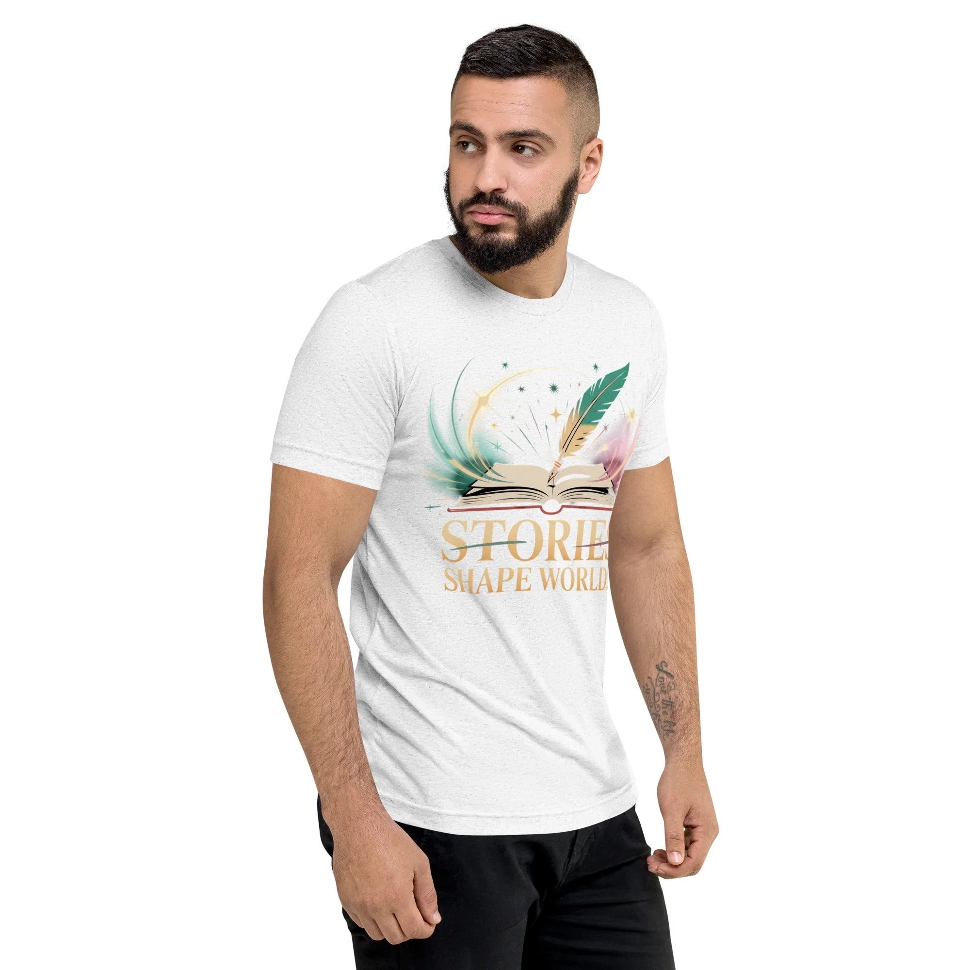 Storytelling T-Shirt – “Stories Shape Worlds” Fantasy Adventure Design - RaZits