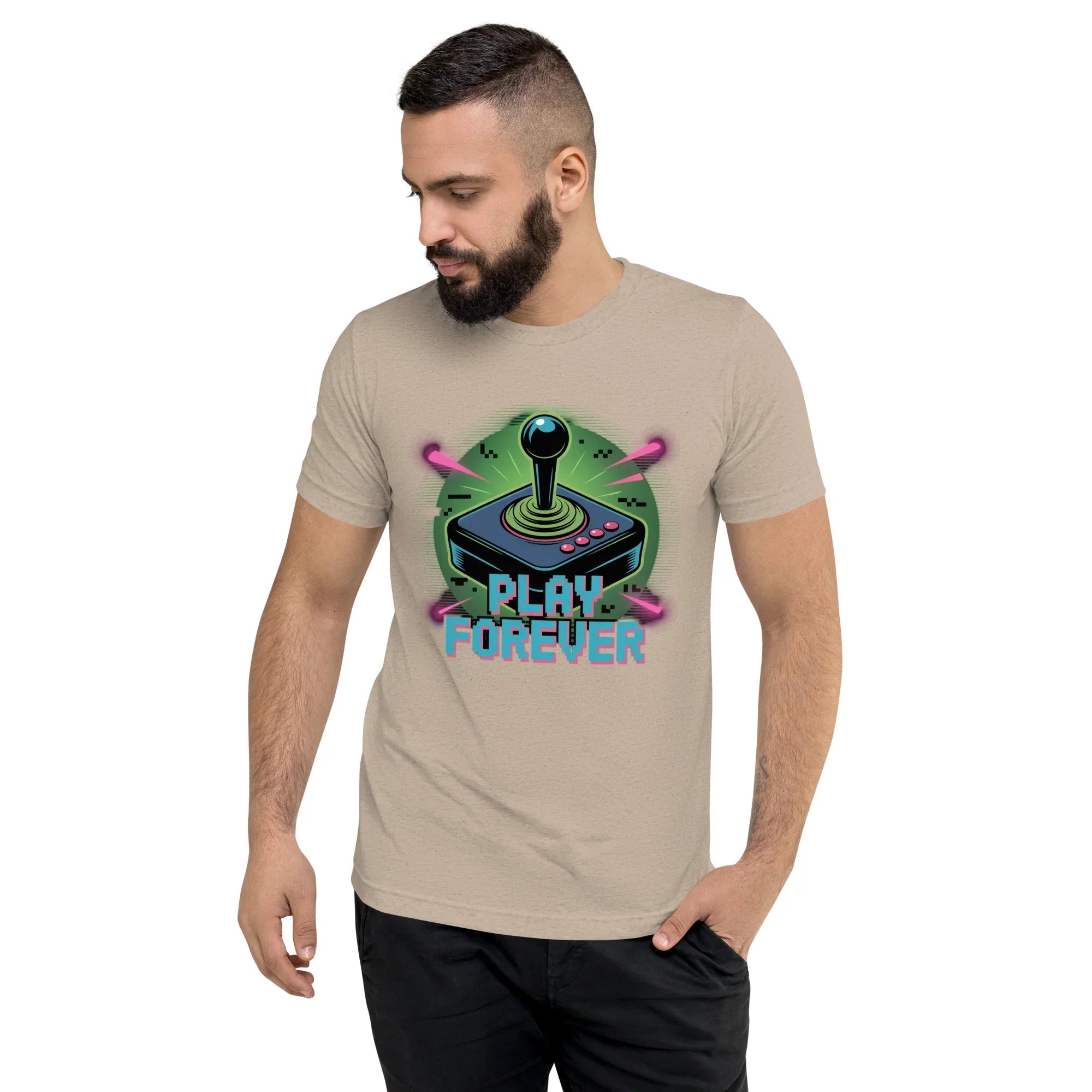Play Forever Arcade Joystick T Shirt – Retro Shooter Gaming Tee - RaZits