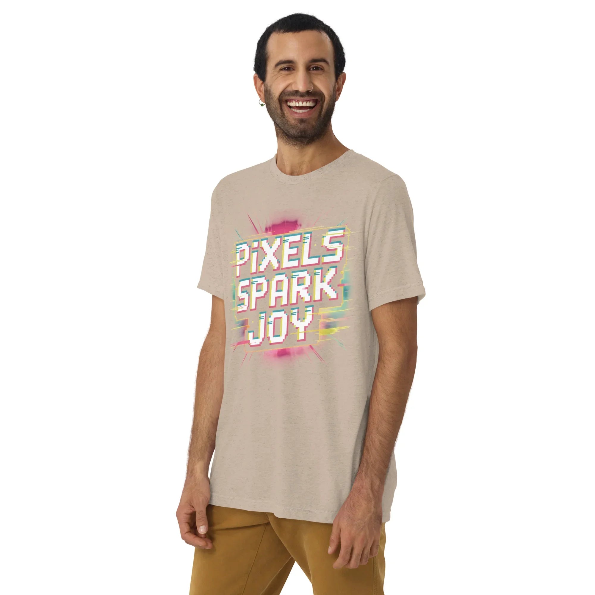 Pixels Spark Joy Pixel Gaming T Shirt – Retro Arcade Shooter Glitch Art Tee - RaZits