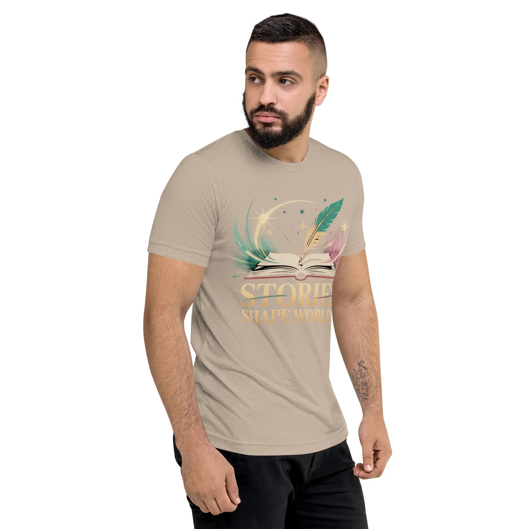 Storytelling T-Shirt – “Stories Shape Worlds” Fantasy Adventure Design - RaZits
