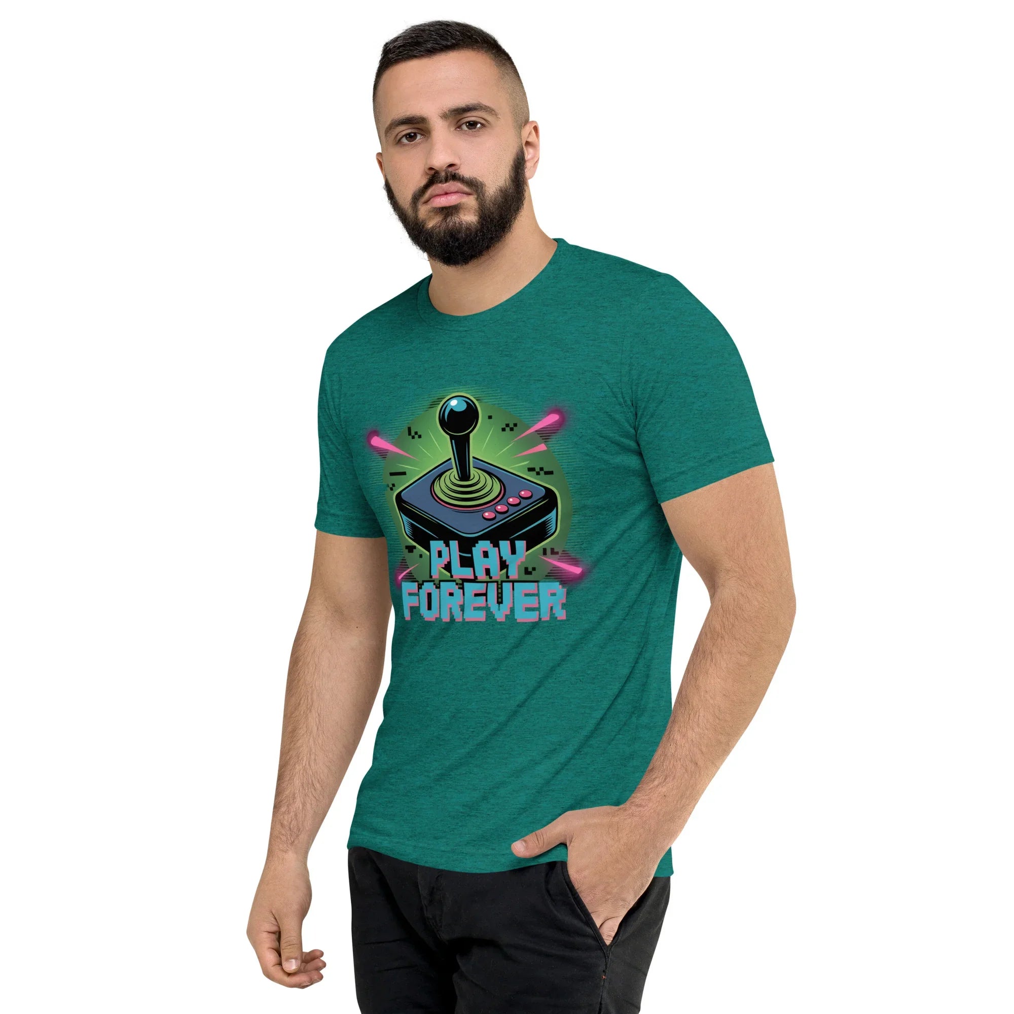 Play Forever Arcade Joystick T Shirt – Retro Shooter Gaming Tee - RaZits