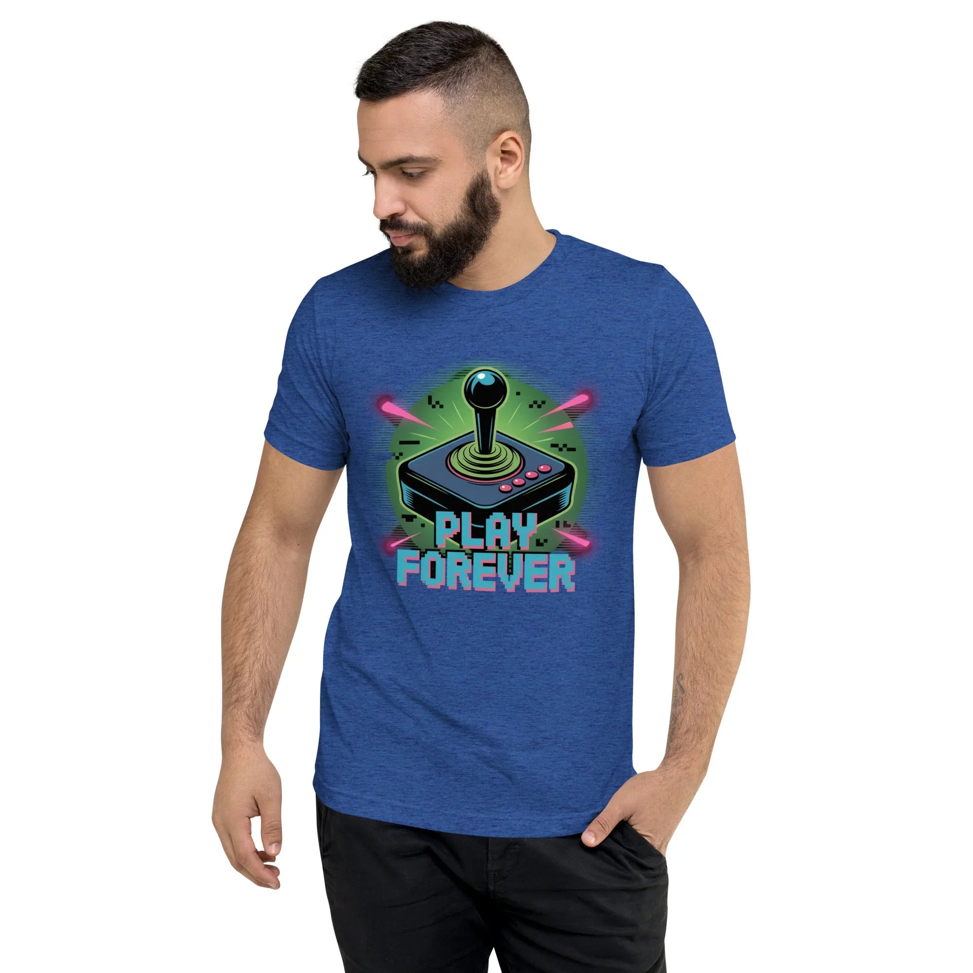 Play Forever Arcade Joystick T Shirt – Retro Shooter Gaming Tee - RaZits