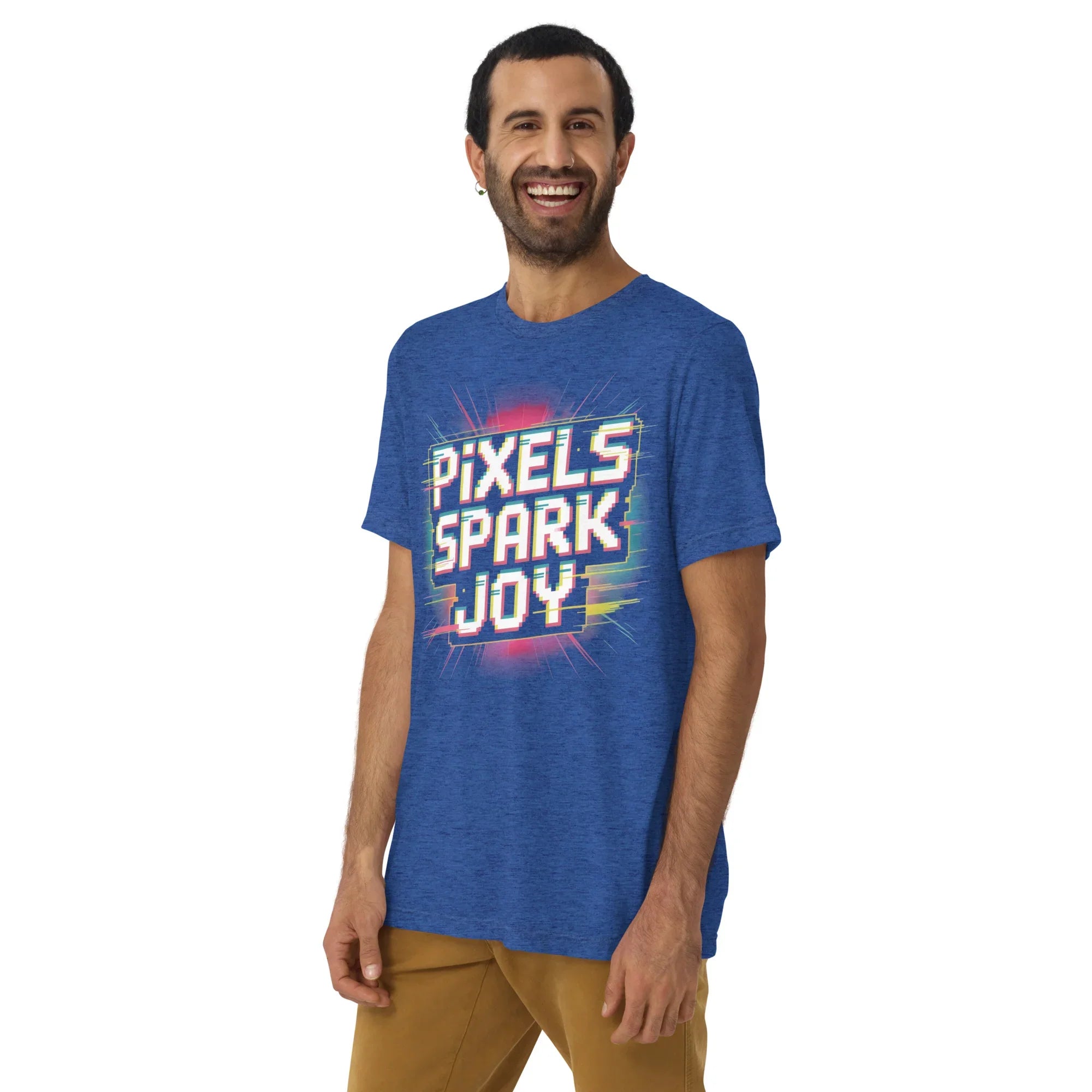 Pixels Spark Joy Pixel Gaming T Shirt – Retro Arcade Shooter Glitch Art Tee - RaZits