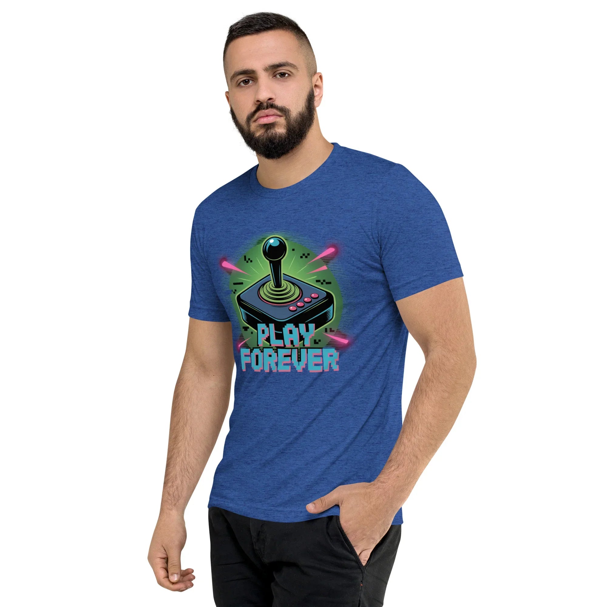 Play Forever Arcade Joystick T Shirt – Retro Shooter Gaming Tee - RaZits