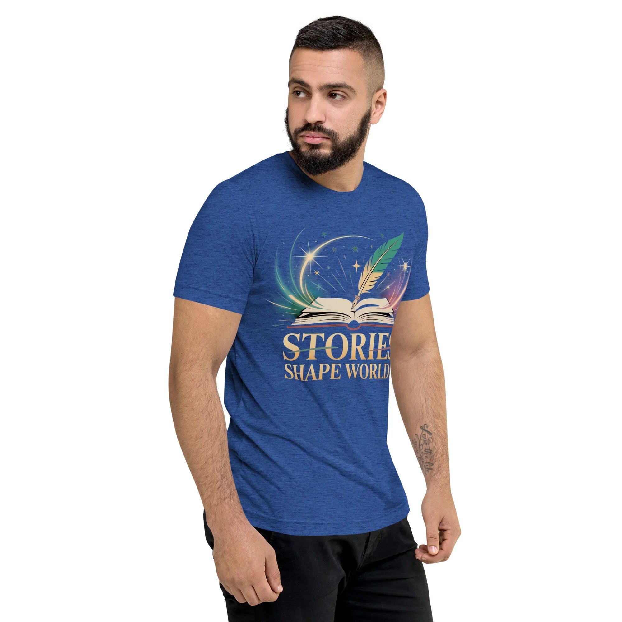 Storytelling T-Shirt – “Stories Shape Worlds” Fantasy Adventure Design - RaZits
