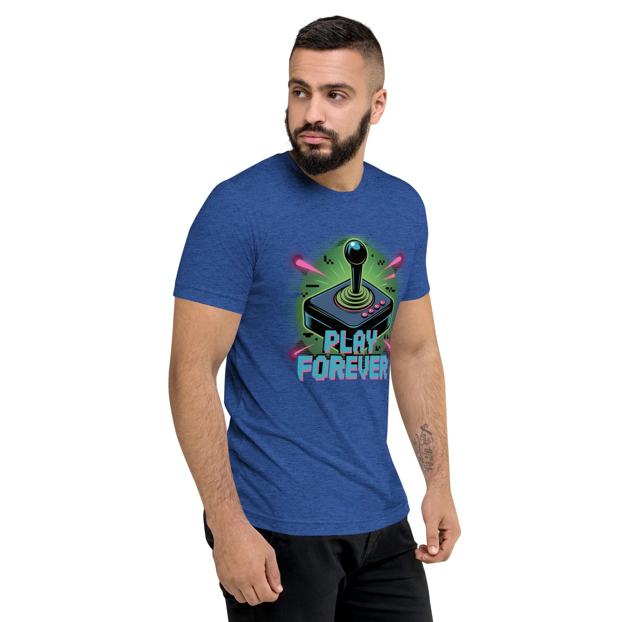 Play Forever Arcade Joystick T Shirt – Retro Shooter Gaming Tee - RaZits