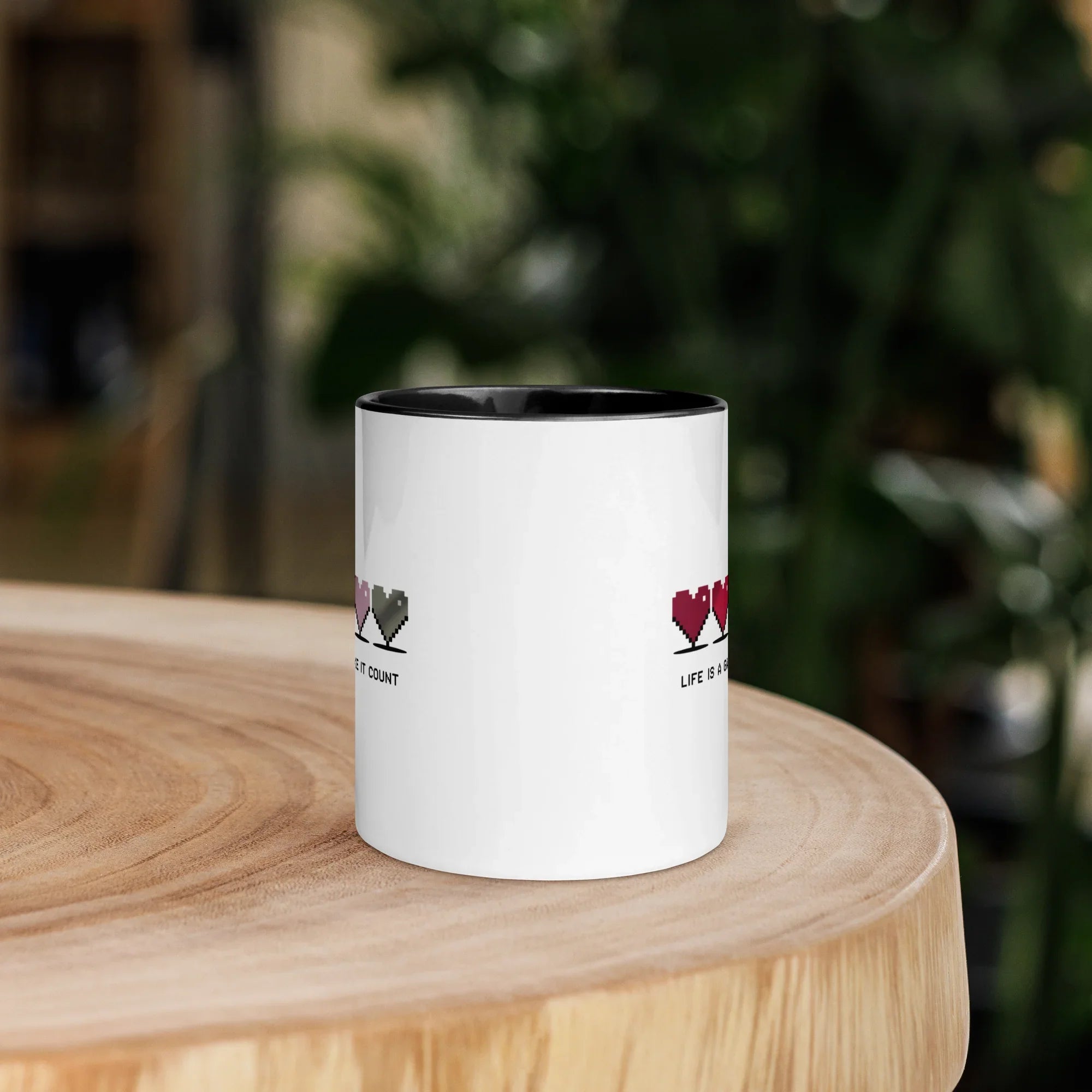 Life is a Game – Make It Count Pixel Heart Mug - RaZits