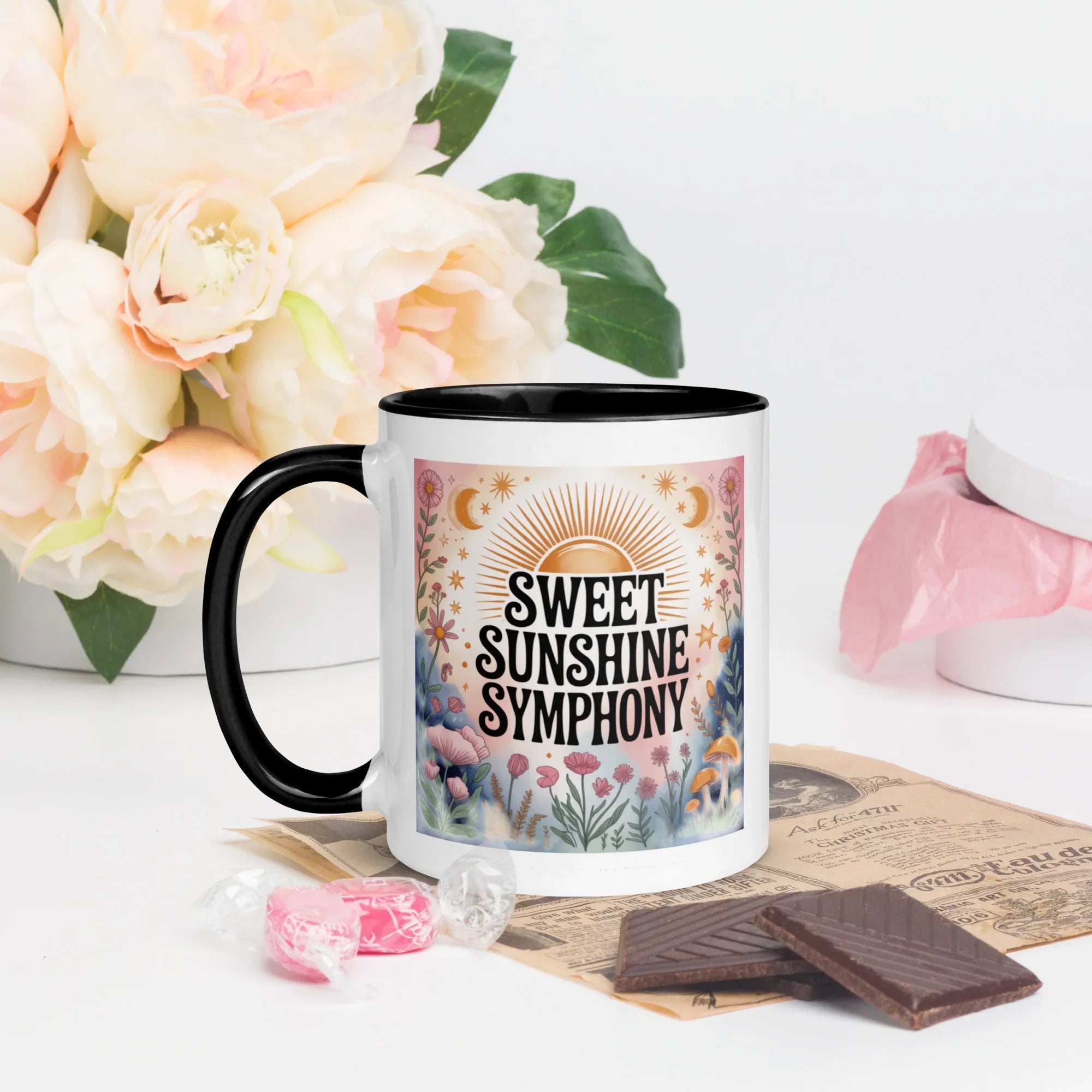 Sweet Sunshine Symphony Mug – Floral Radiance & Morning Vibes - RaZits