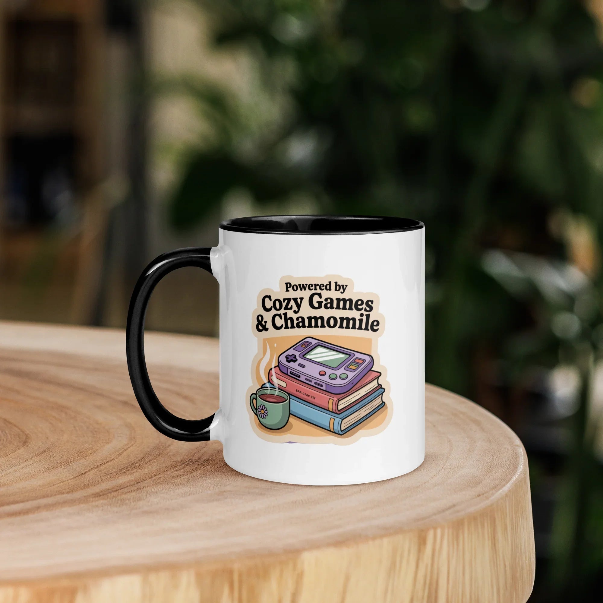 Powered by Cozy Games and Chamomile – Wholesome Gamer Design Mug - RaZits