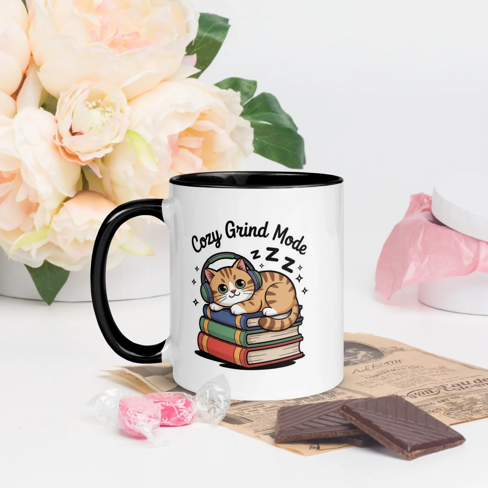 Cozy Grind Mode Cat Mug – Chill Gamer Cat Design for Study and Stream Sessions - RaZits