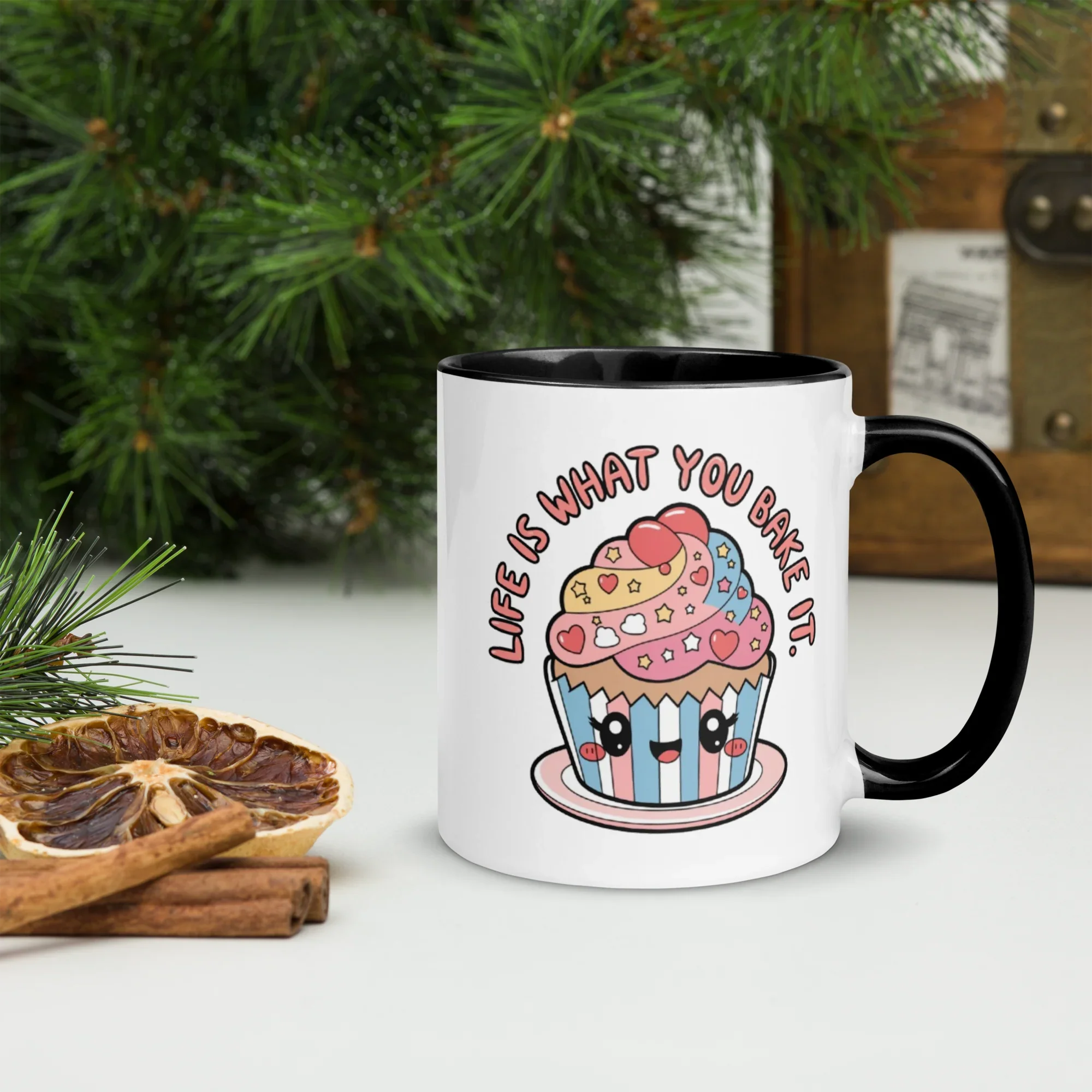 Cute Coffee Cup – White Ceramic Mug with Color Inside (11 oz & 15 oz) - RaZits