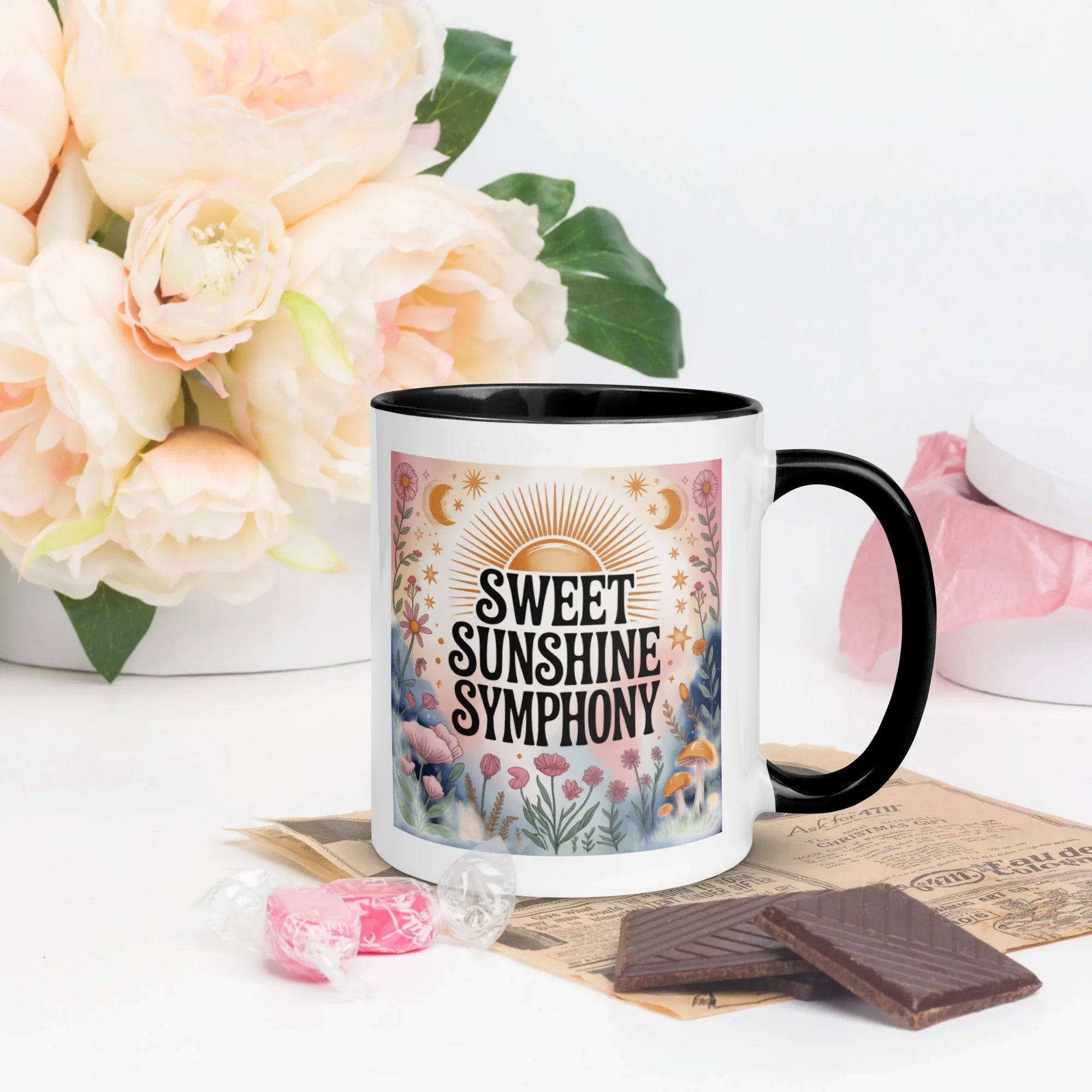 Sweet Sunshine Symphony Mug – Floral Radiance & Morning Vibes - RaZits