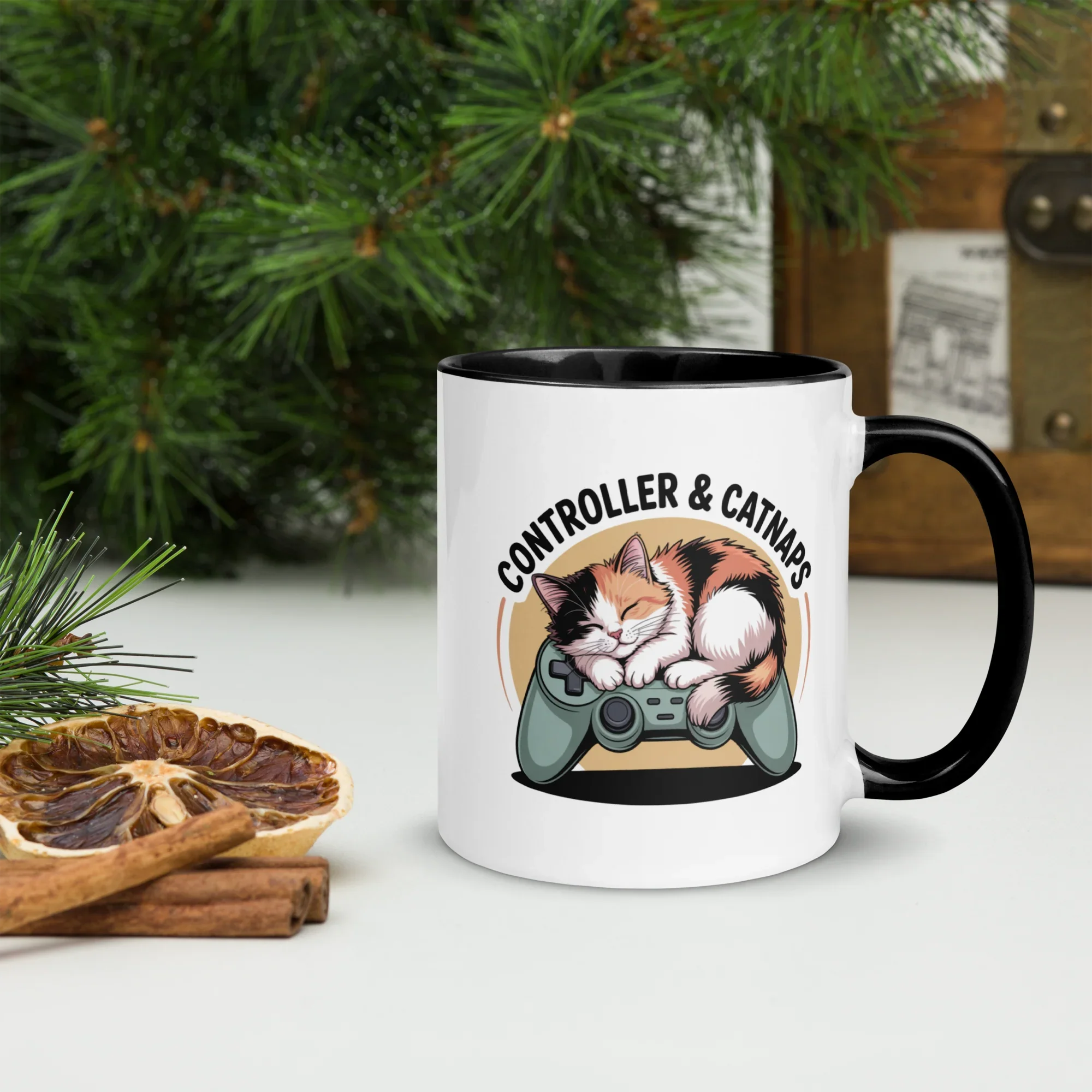 Controller & Catnaps Mug – Cozy Gamer Cat Design for Chill Gaming Sessions - RaZits