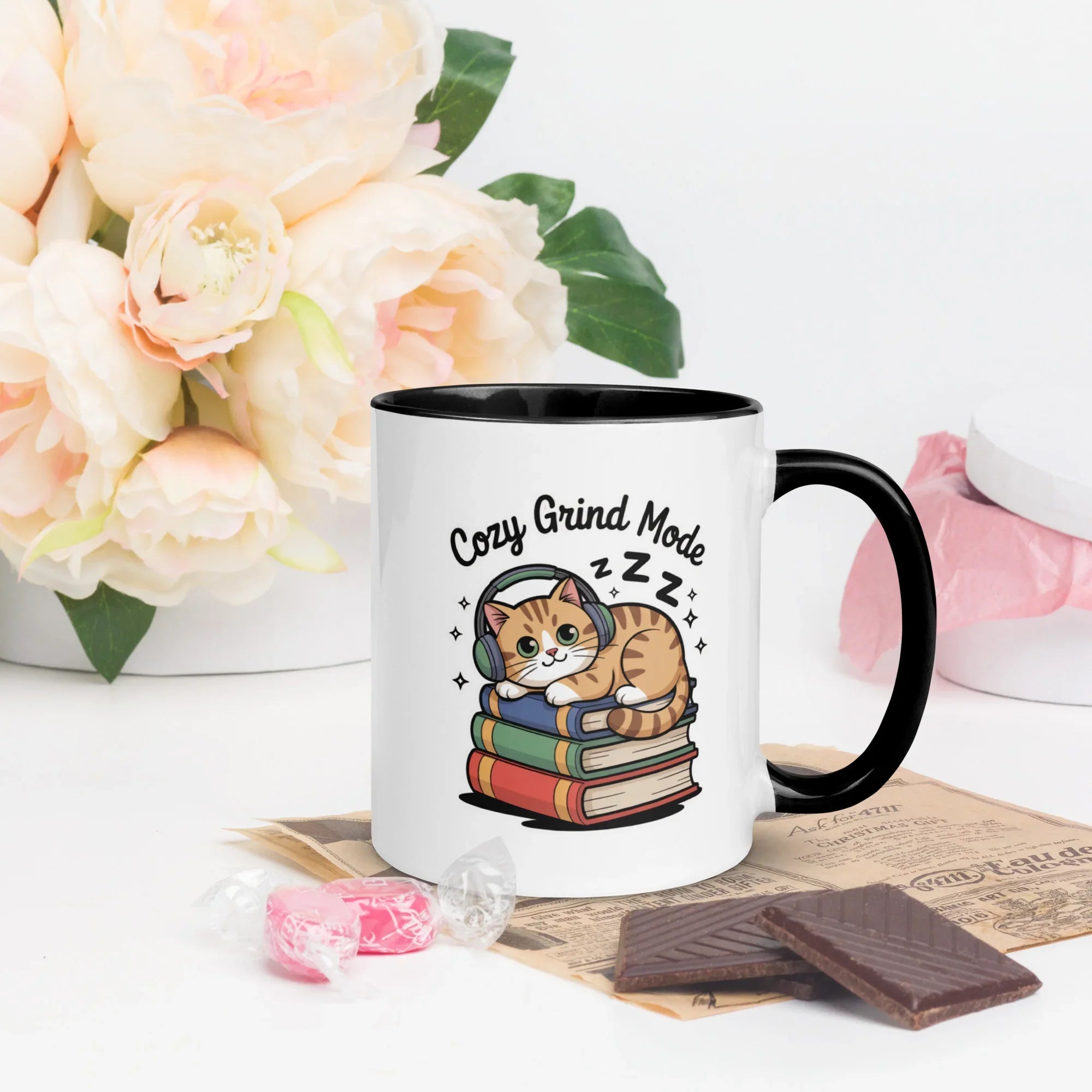 Cozy Grind Mode Cat Mug – Chill Gamer Cat Design for Study and Stream Sessions - RaZits