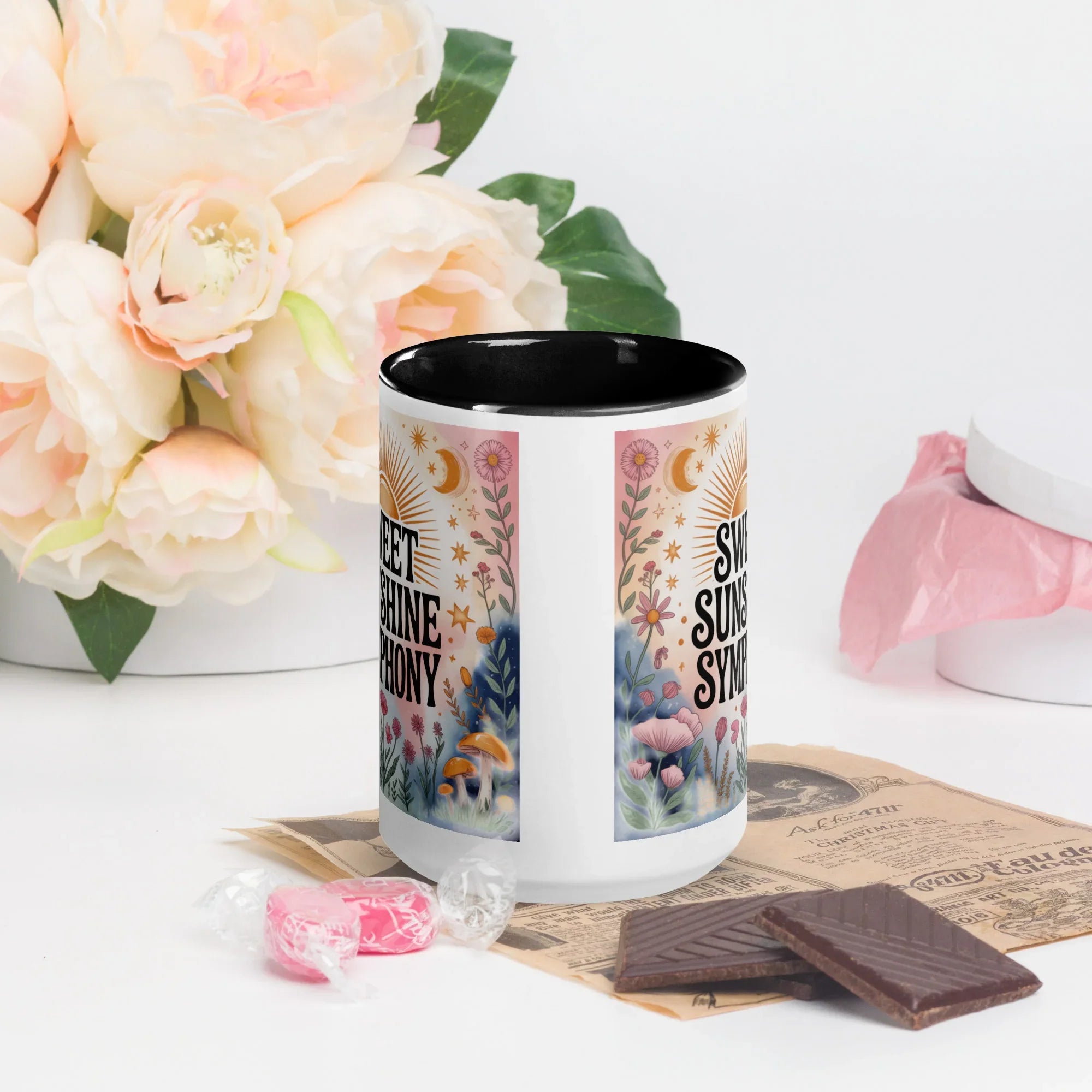Sweet Sunshine Symphony Mug – Floral Radiance & Morning Vibes - RaZits