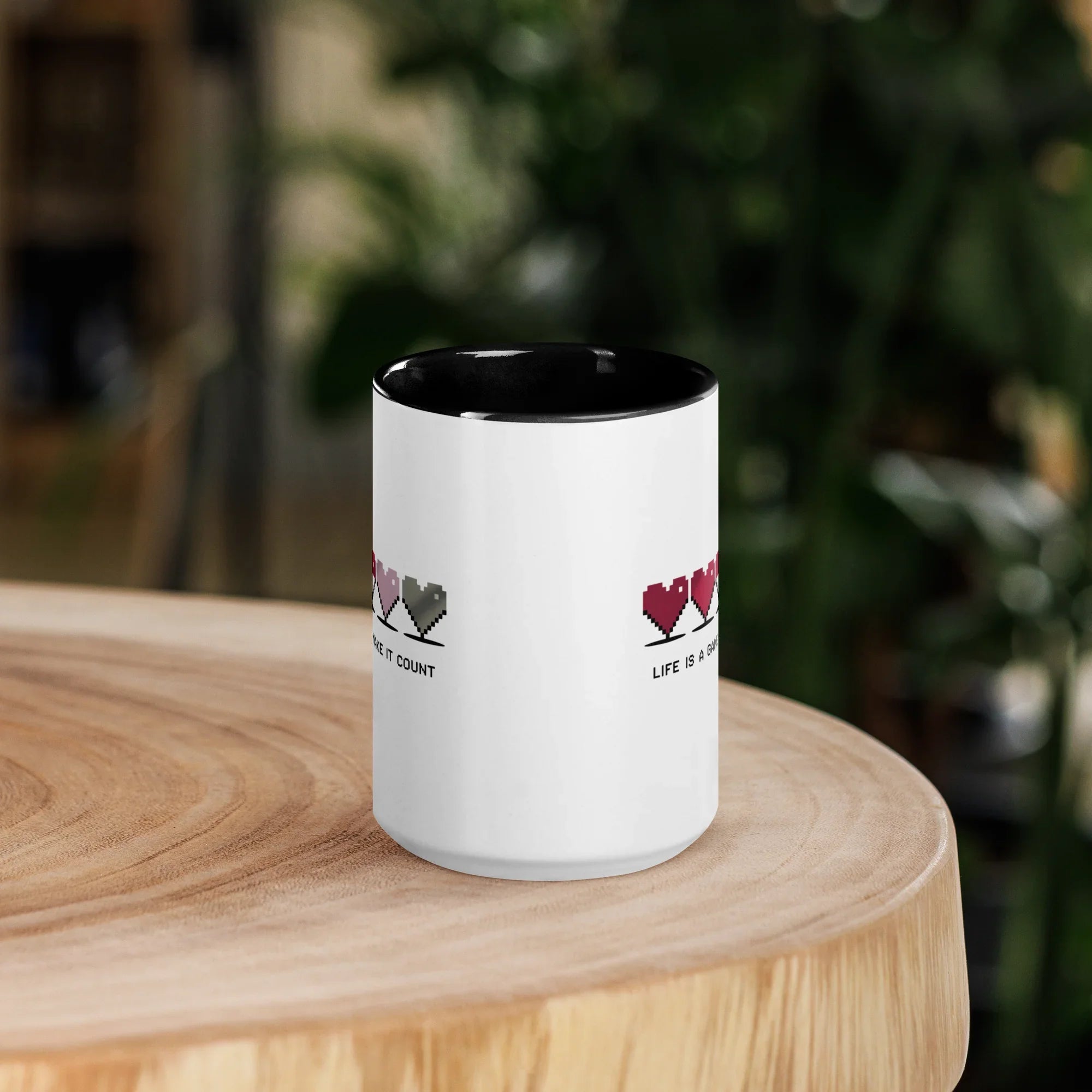 Life is a Game – Make It Count Pixel Heart Mug - RaZits