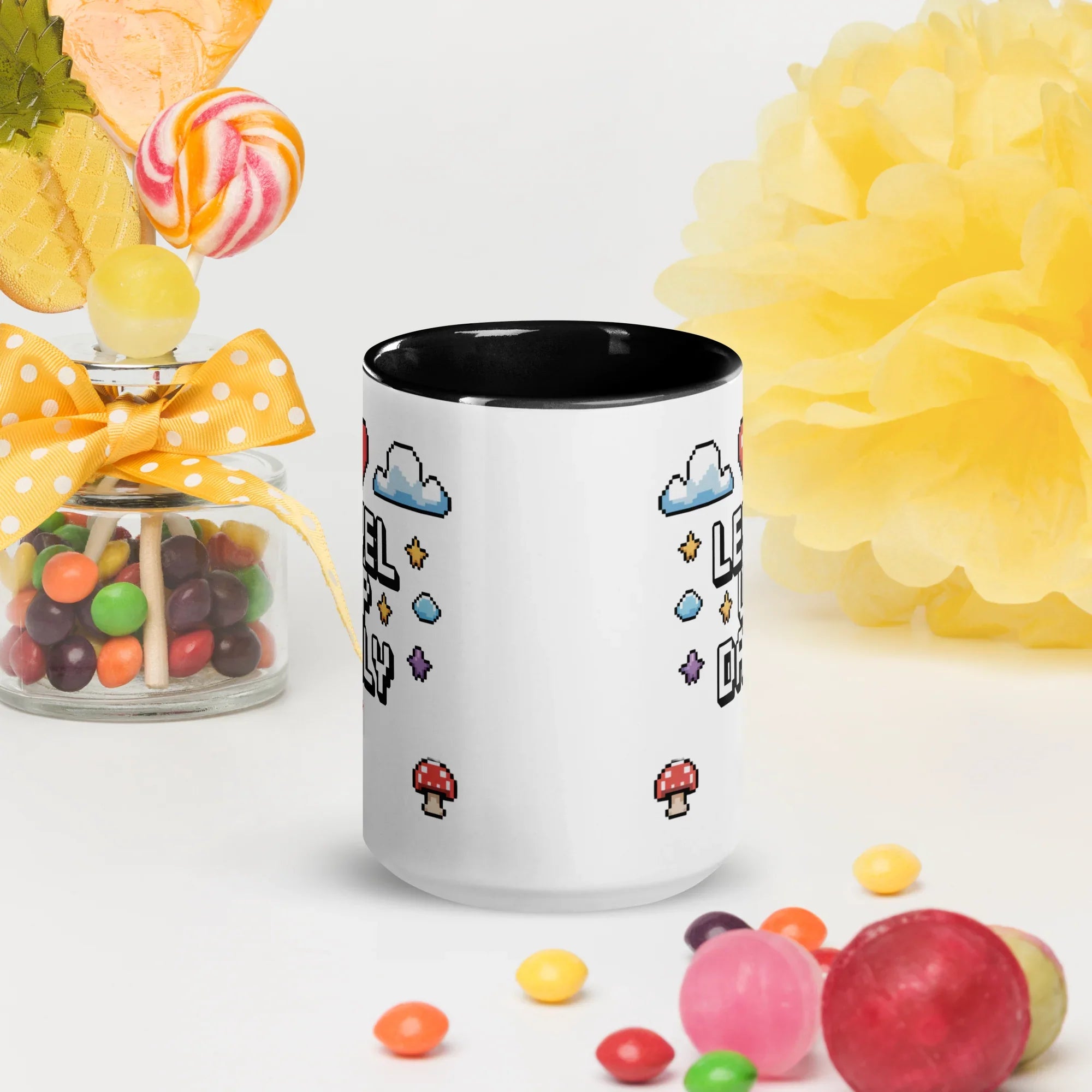 LEVEL UP DAILY Mug | Motivational Pixel Art Gamer Design - RaZits