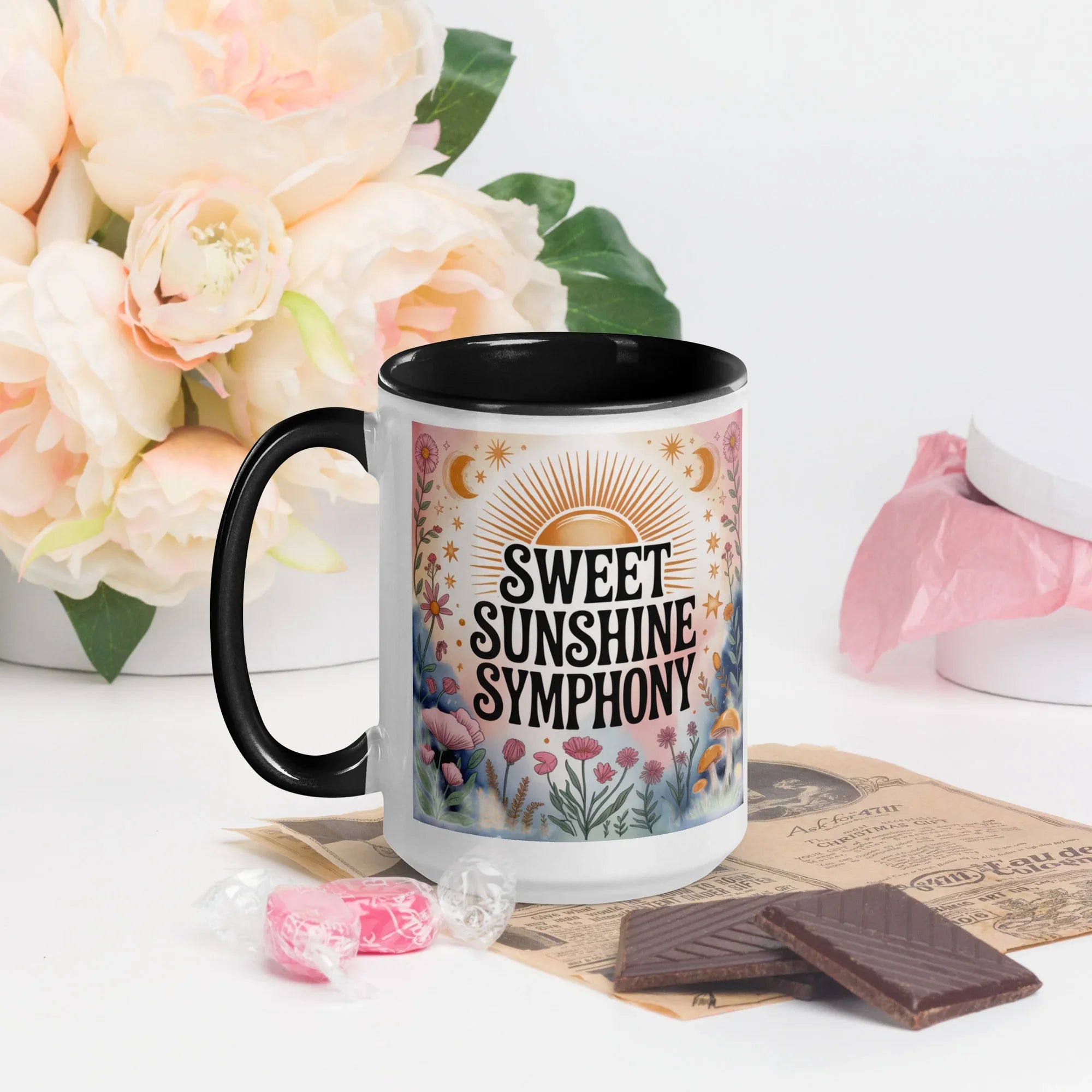 Sweet Sunshine Symphony Mug – Floral Radiance & Morning Vibes - RaZits
