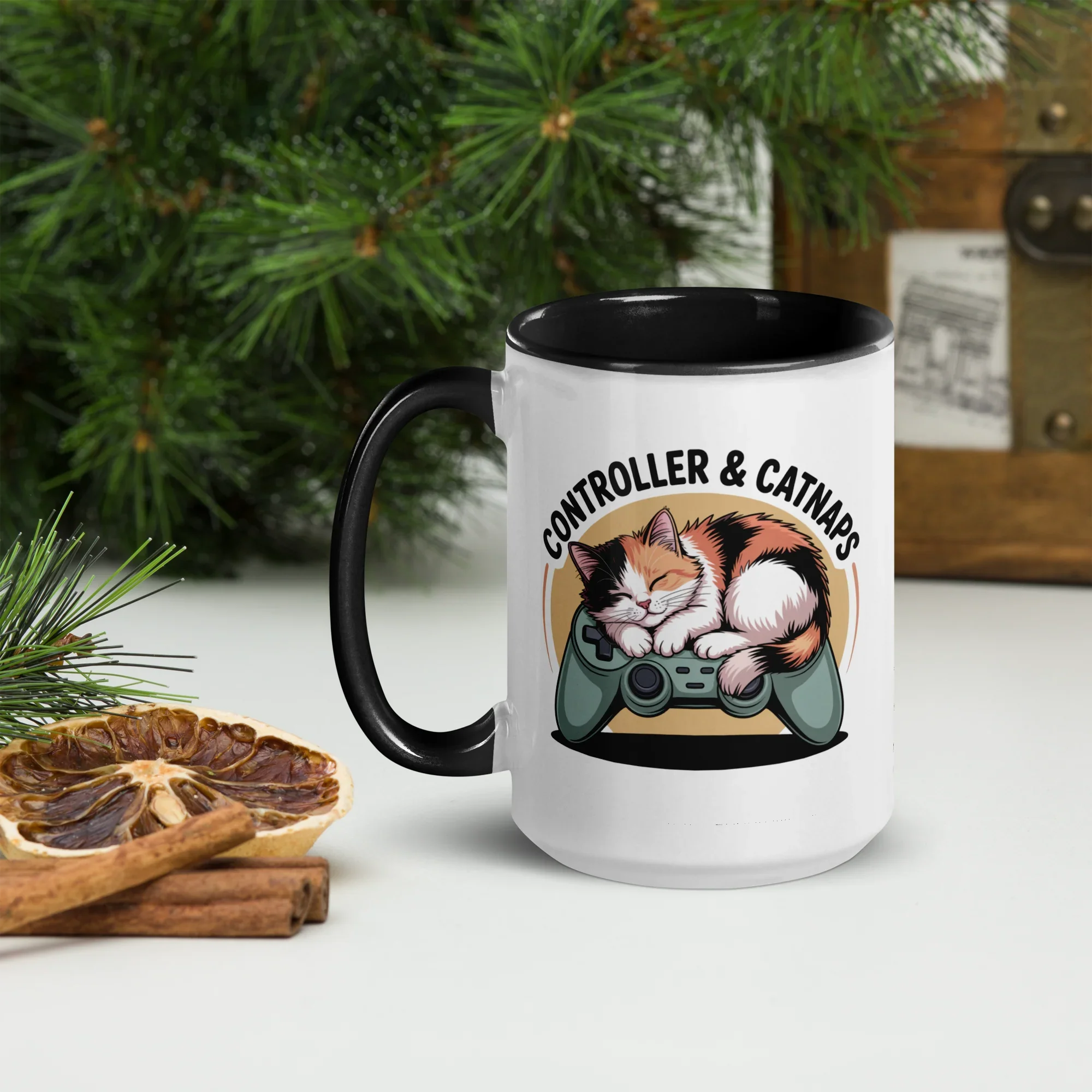 Controller & Catnaps Mug – Cozy Gamer Cat Design for Chill Gaming Sessions - RaZits
