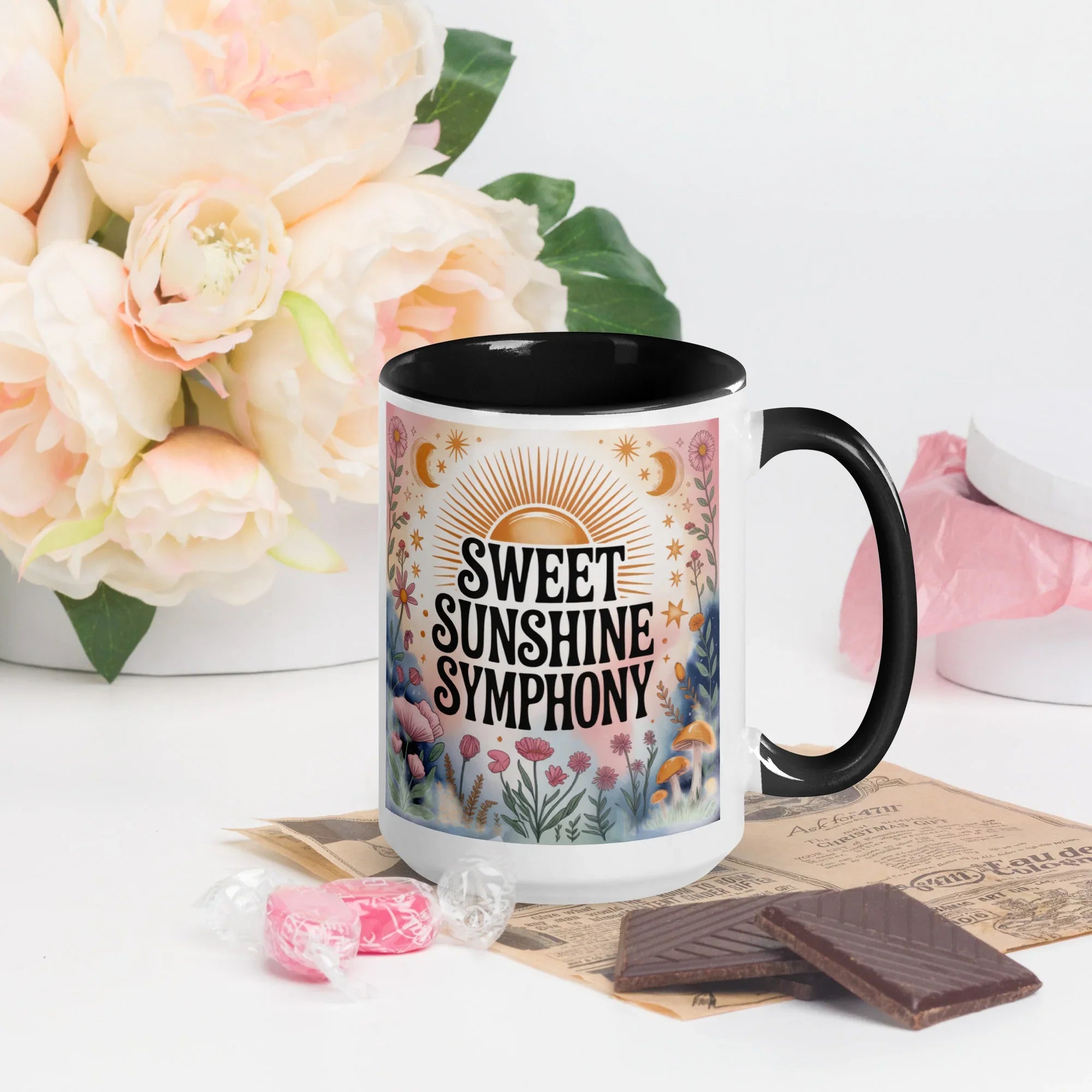 Sweet Sunshine Symphony Mug – Floral Radiance & Morning Vibes - RaZits