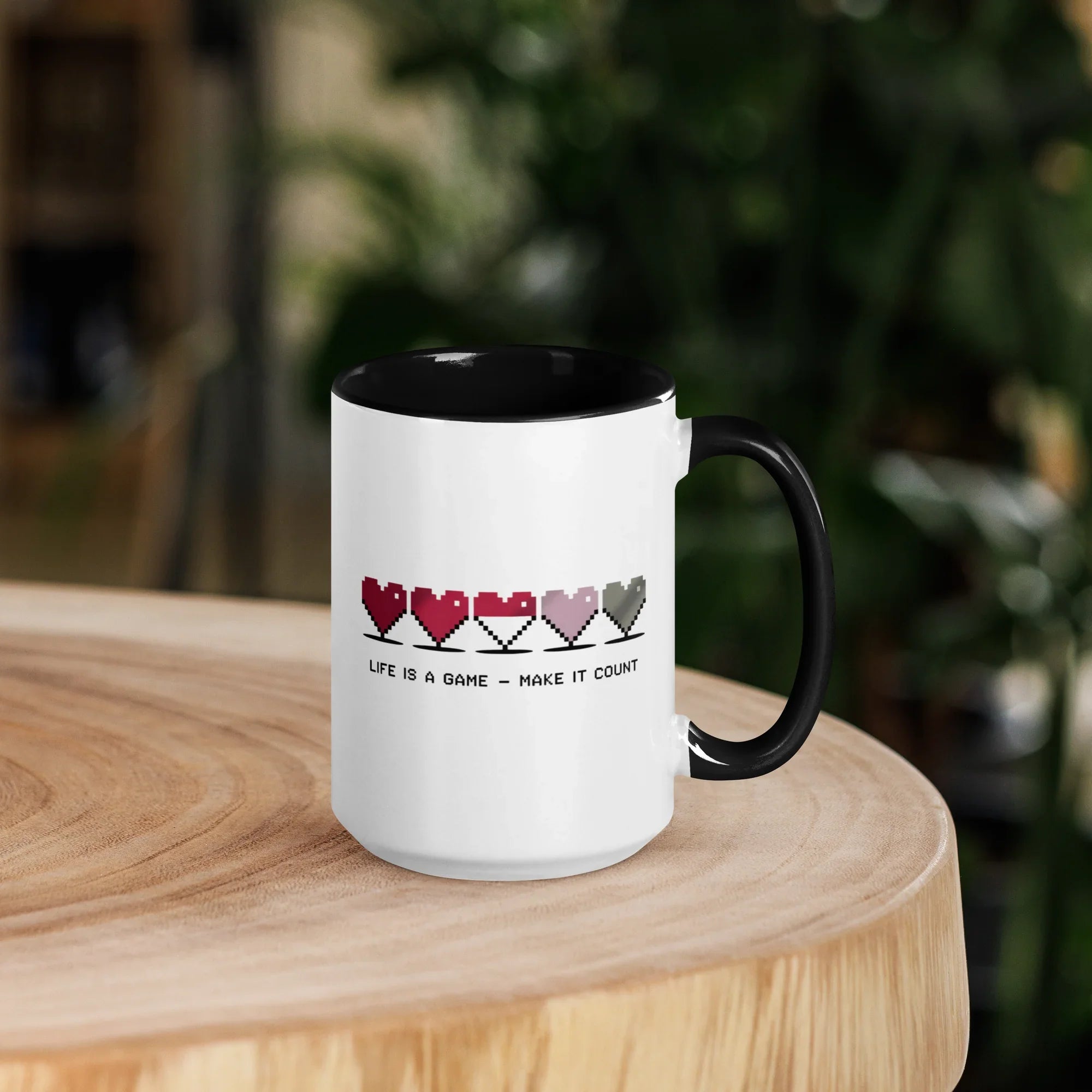 Life is a Game – Make It Count Pixel Heart Mug - RaZits