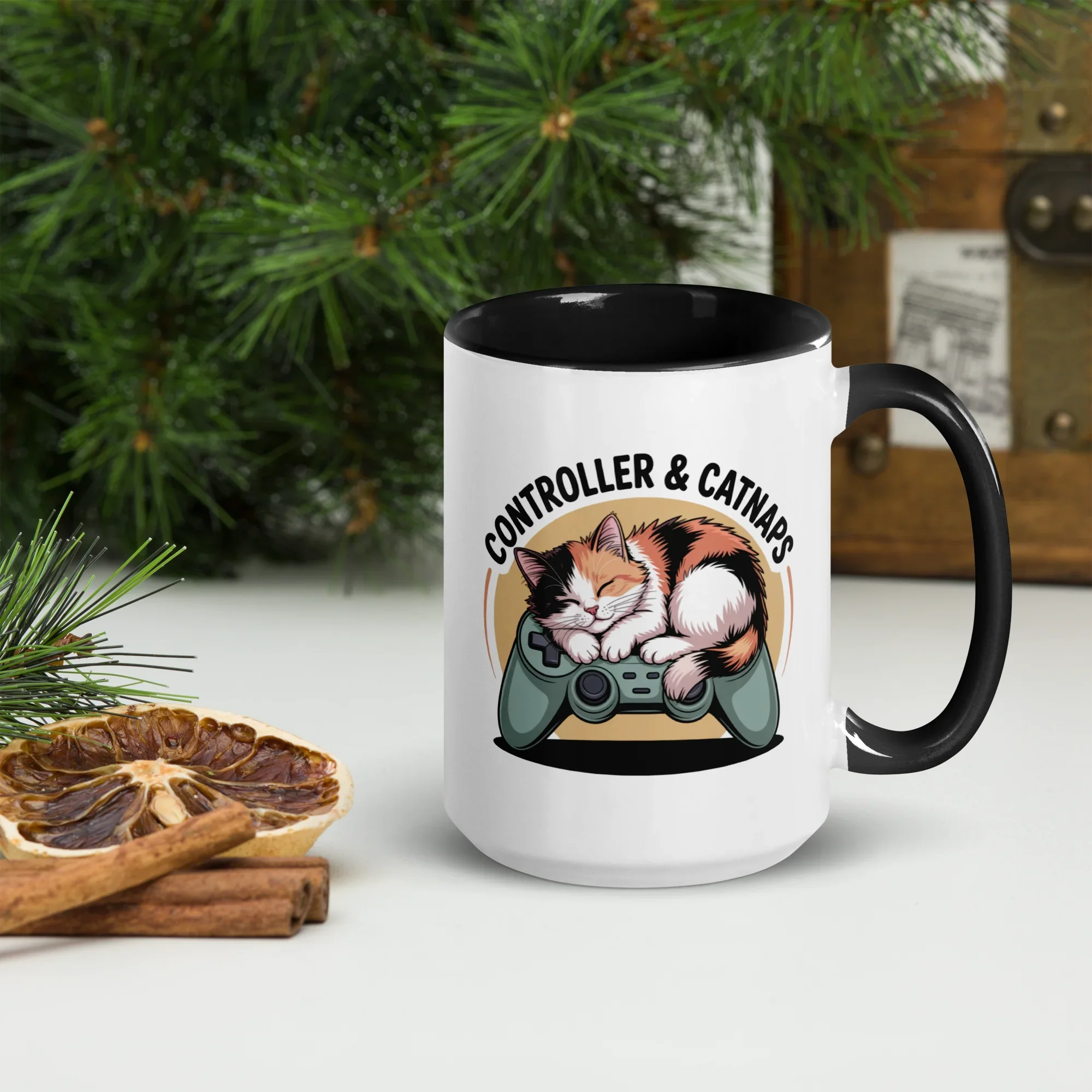 Controller & Catnaps Mug – Cozy Gamer Cat Design for Chill Gaming Sessions - RaZits