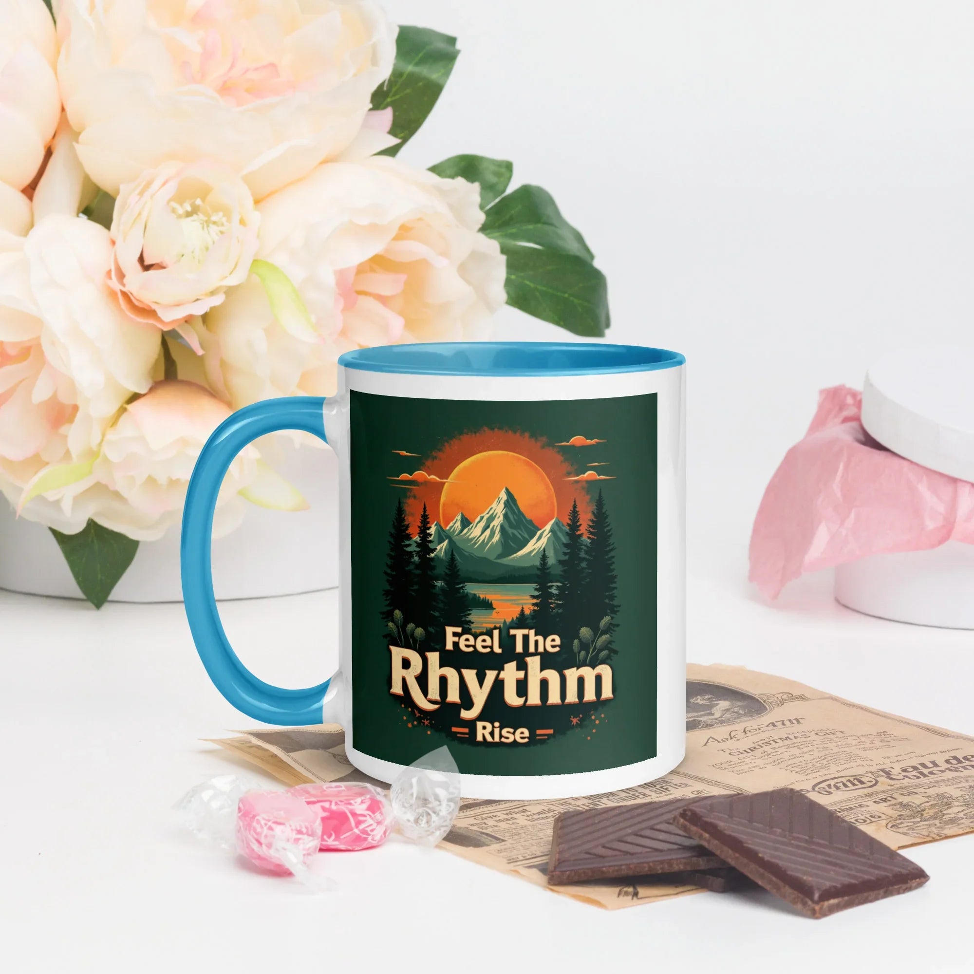 Feel The Rhythm Rise Mug – Nature-Inspired Sunrise Groove - RaZits