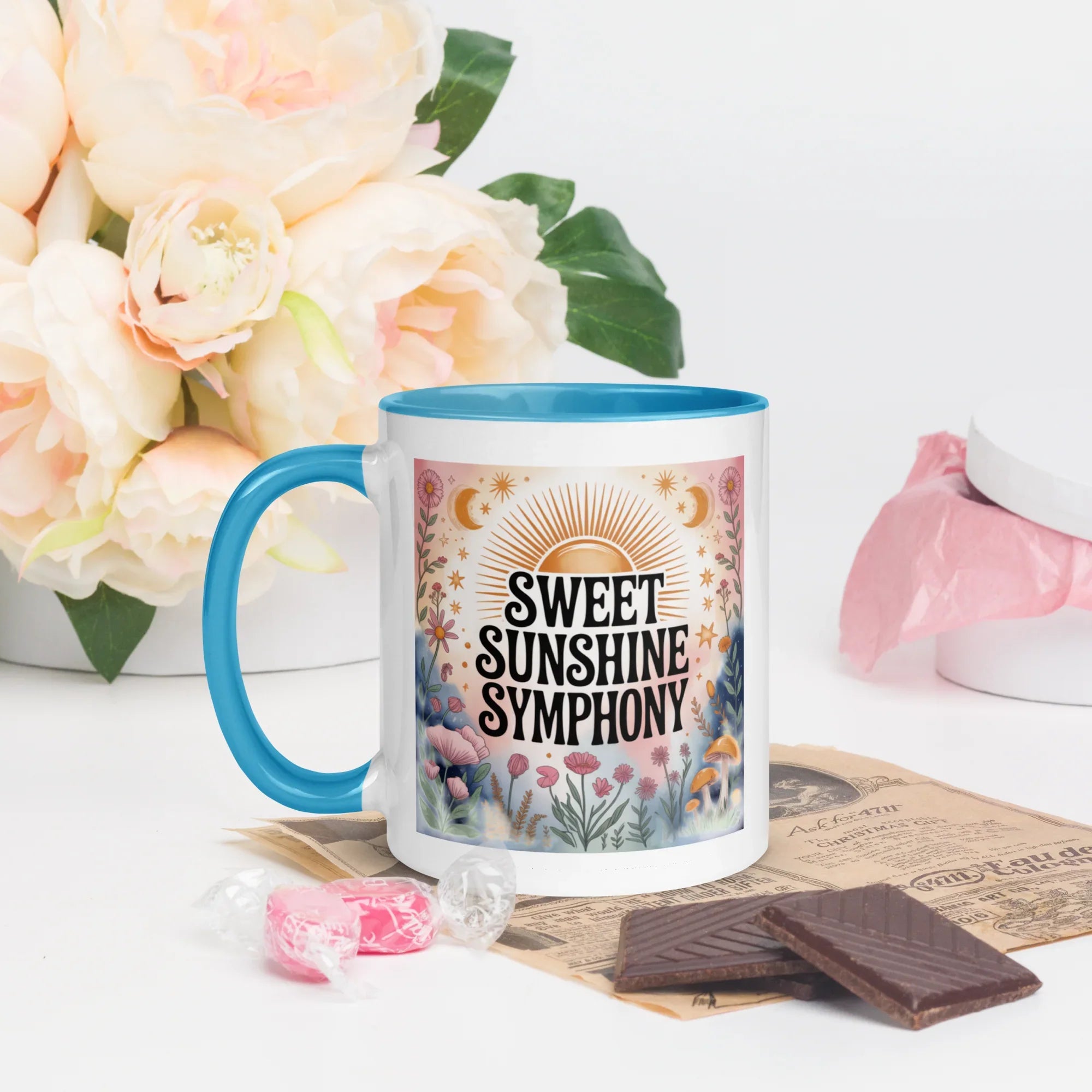 Sweet Sunshine Symphony Mug – Floral Radiance & Morning Vibes - RaZits