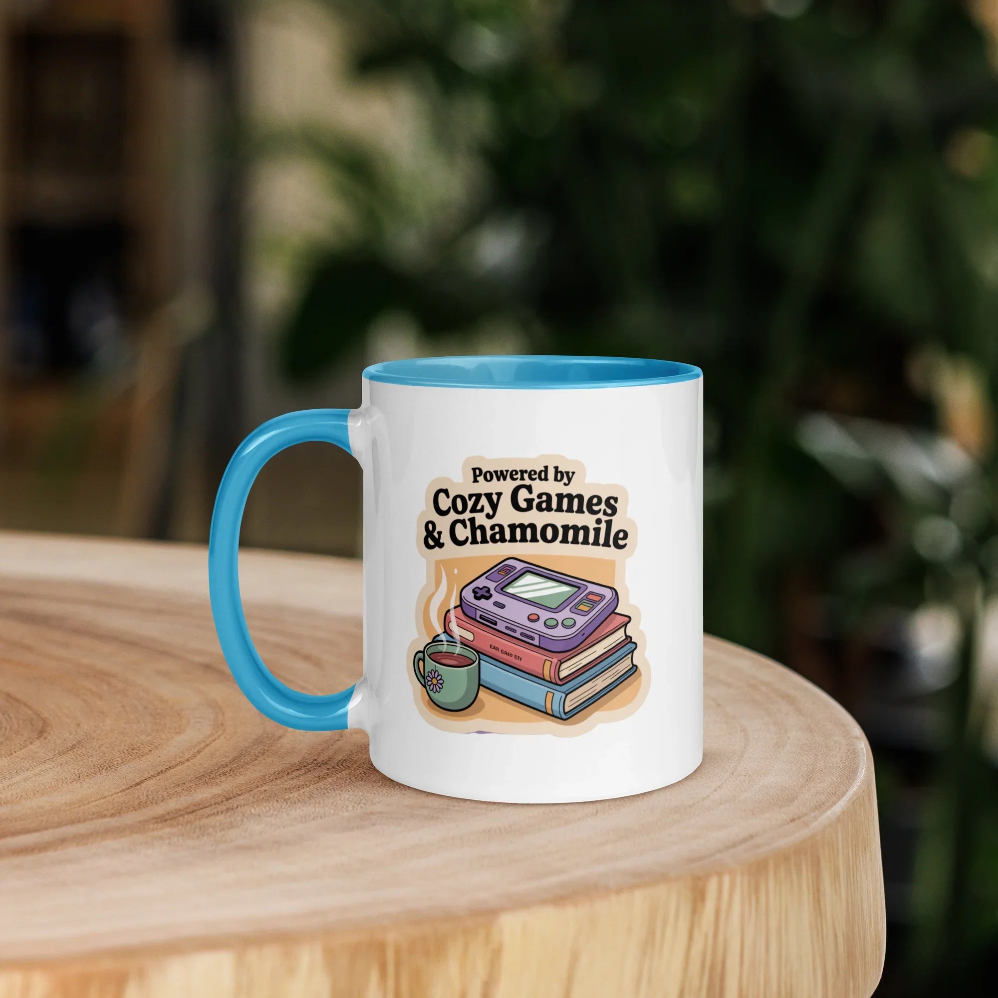 Powered by Cozy Games and Chamomile – Wholesome Gamer Design Mug - RaZits