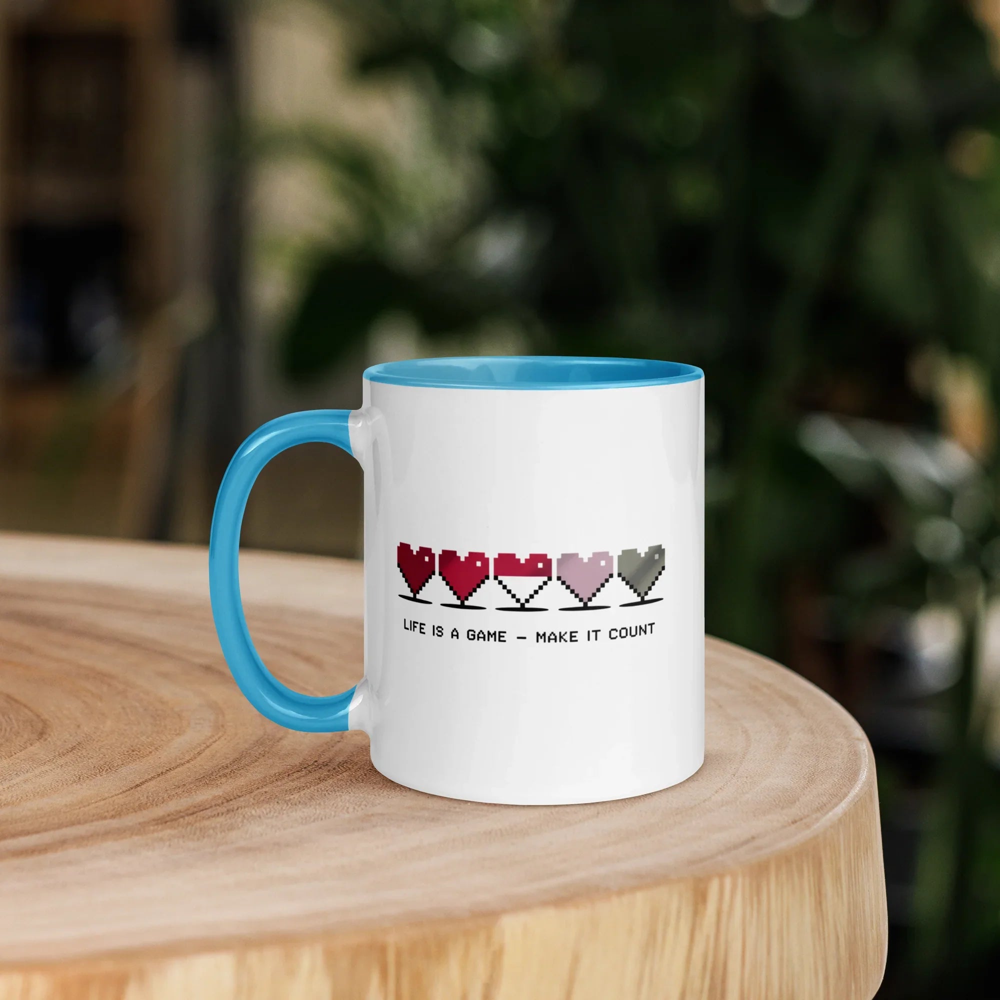 Life is a Game – Make It Count Pixel Heart Mug - RaZits