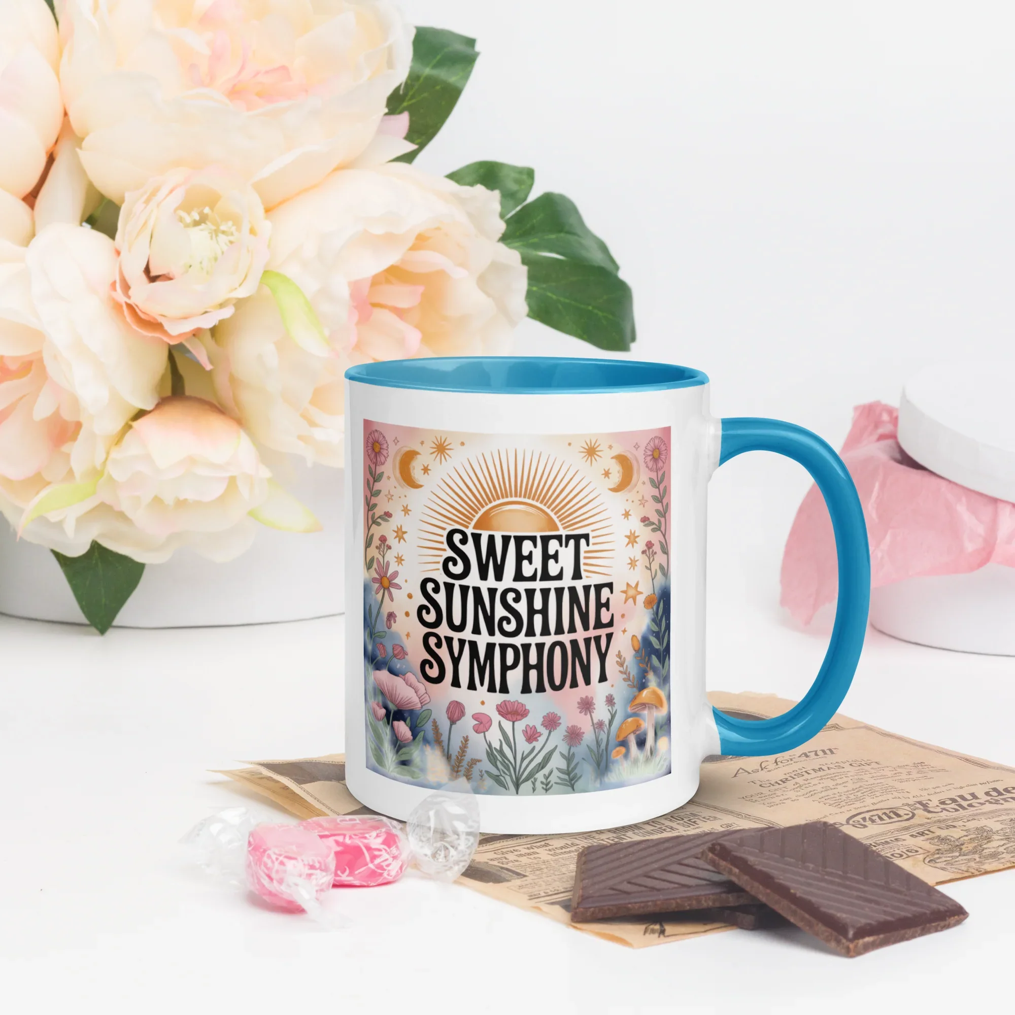 Sweet Sunshine Symphony Mug – Floral Radiance & Morning Vibes - RaZits