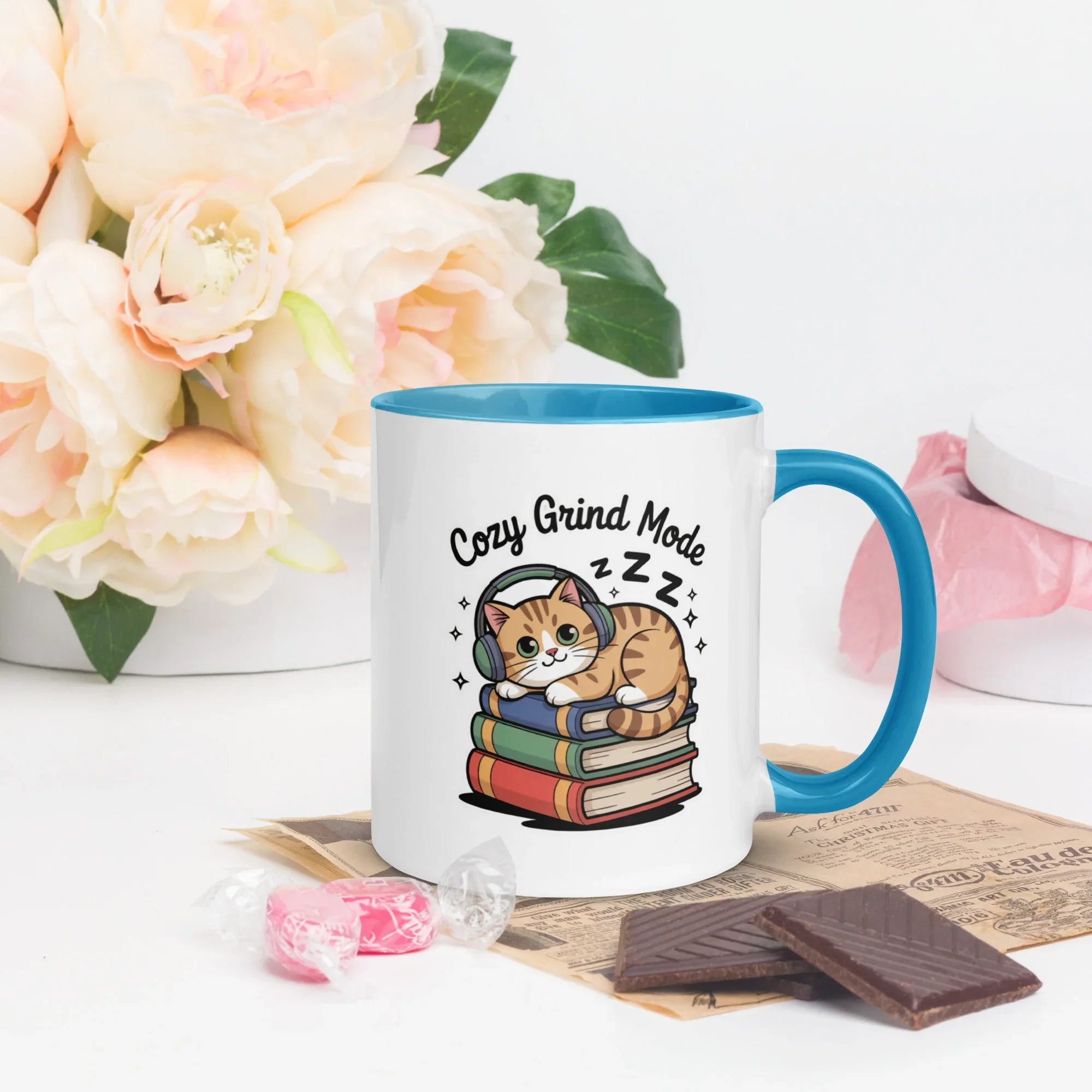 Cozy Grind Mode Cat Mug – Chill Gamer Cat Design for Study and Stream Sessions - RaZits