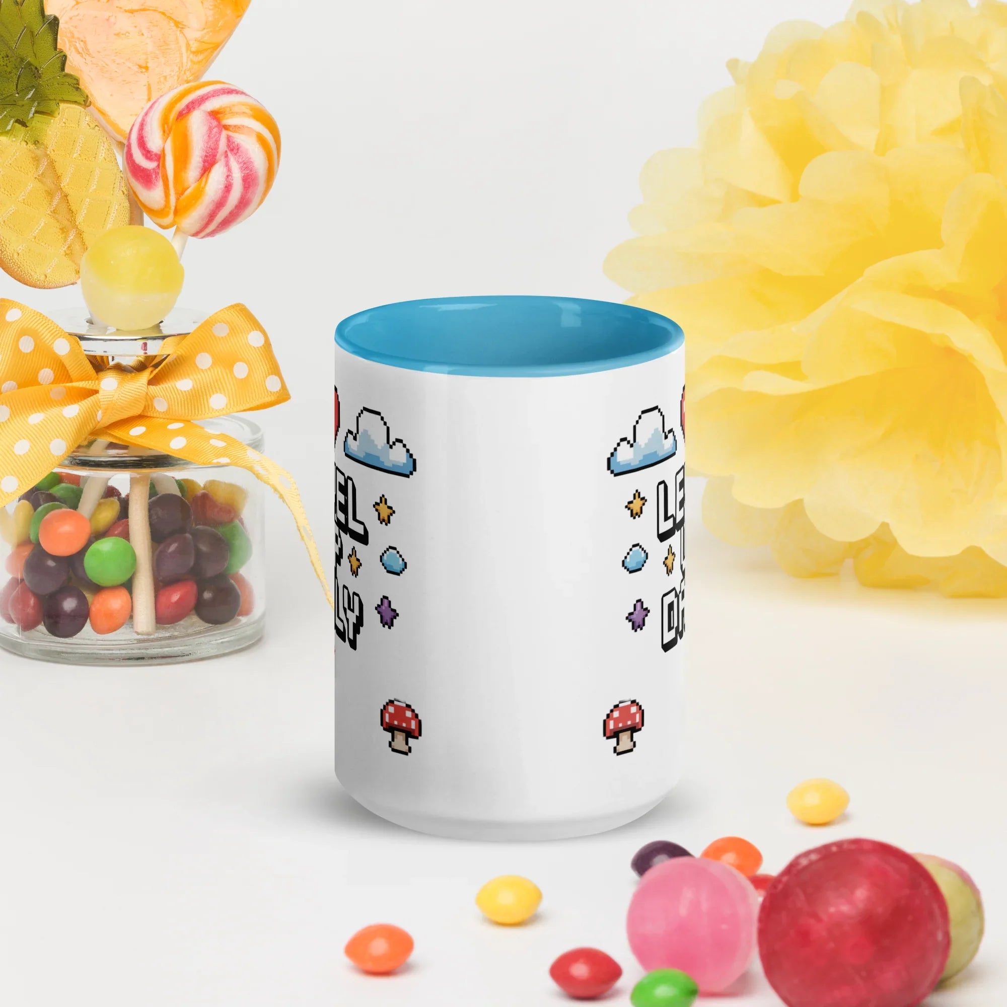 LEVEL UP DAILY Mug | Motivational Pixel Art Gamer Design - RaZits