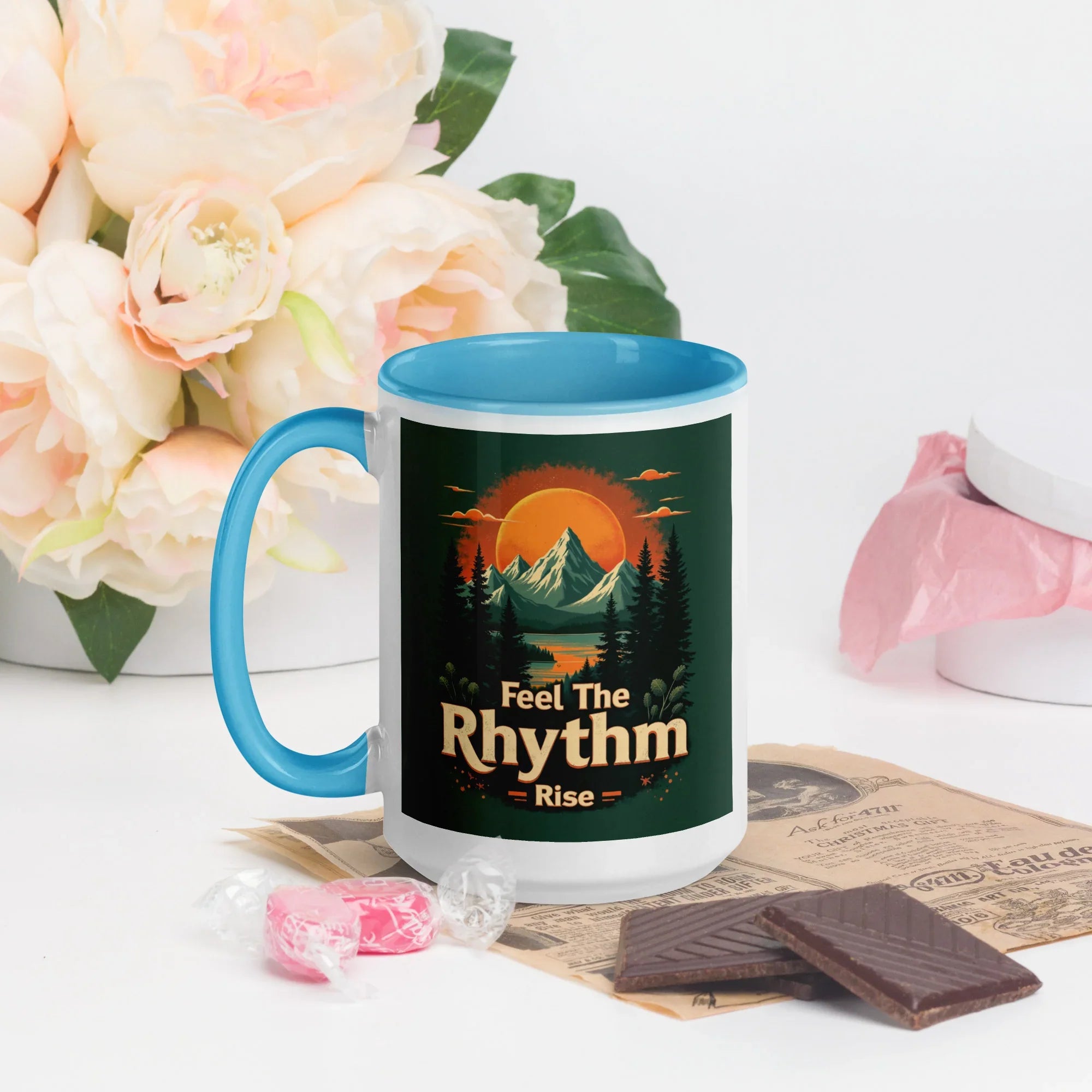 Feel The Rhythm Rise Mug – Nature-Inspired Sunrise Groove - RaZits