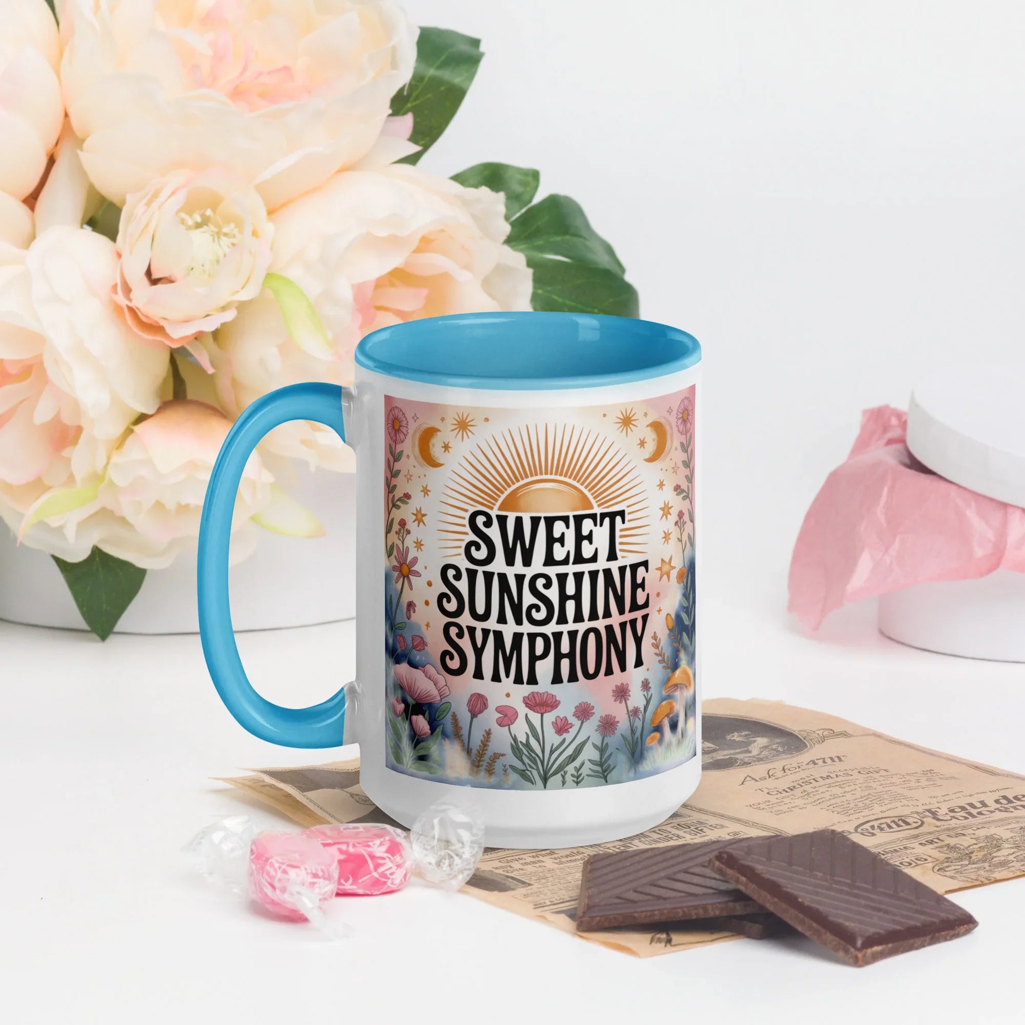 Sweet Sunshine Symphony Mug – Floral Radiance & Morning Vibes - RaZits