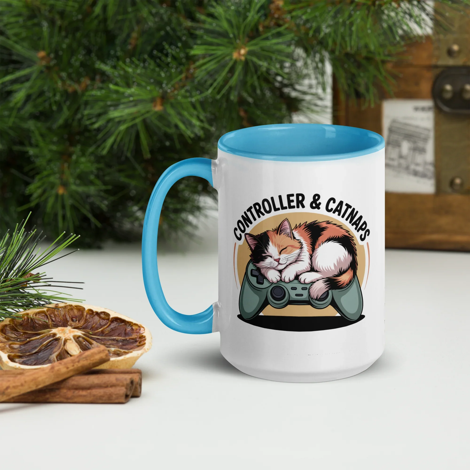 Controller & Catnaps Mug – Cozy Gamer Cat Design for Chill Gaming Sessions - RaZits