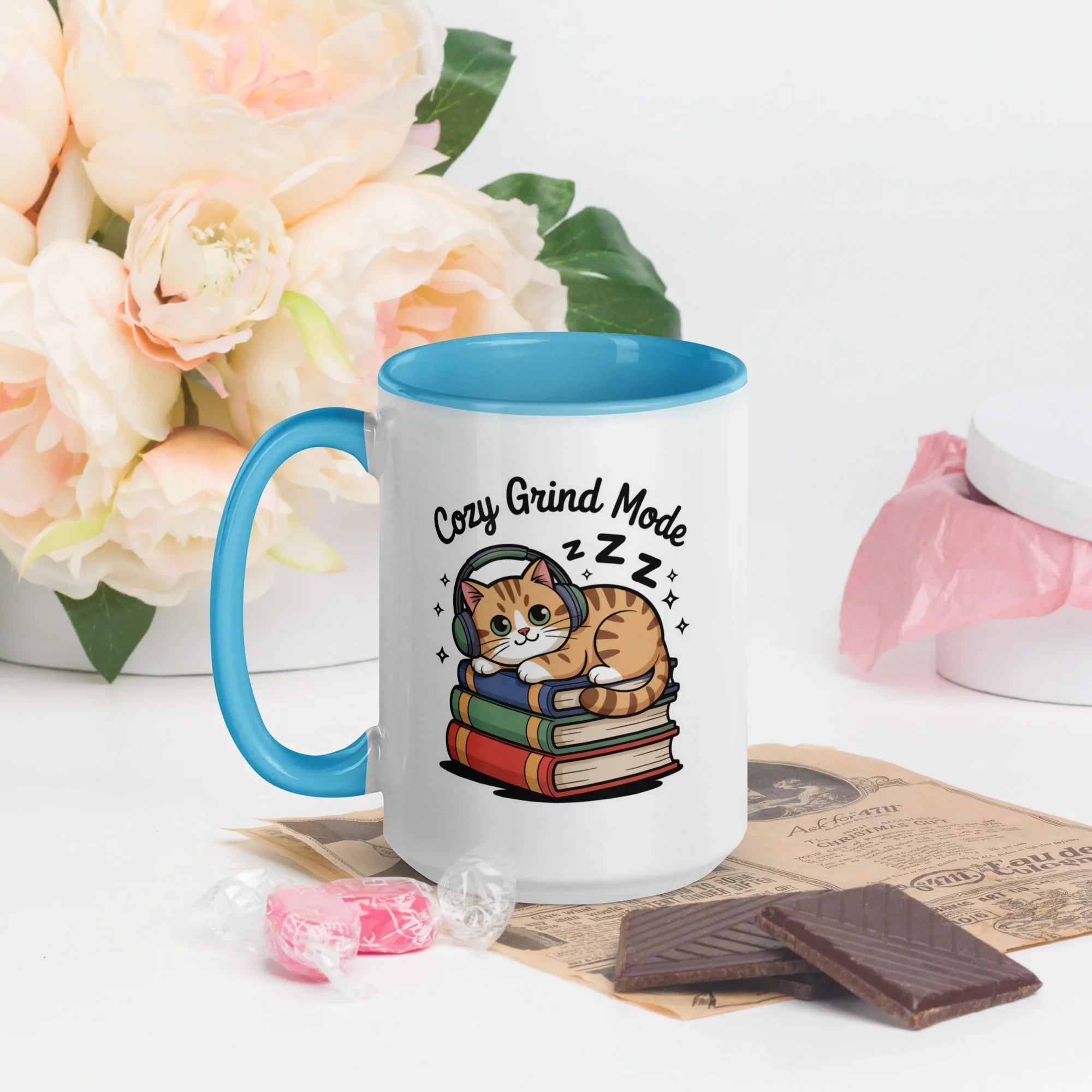 Cozy Grind Mode Cat Mug – Chill Gamer Cat Design for Study and Stream Sessions - RaZits