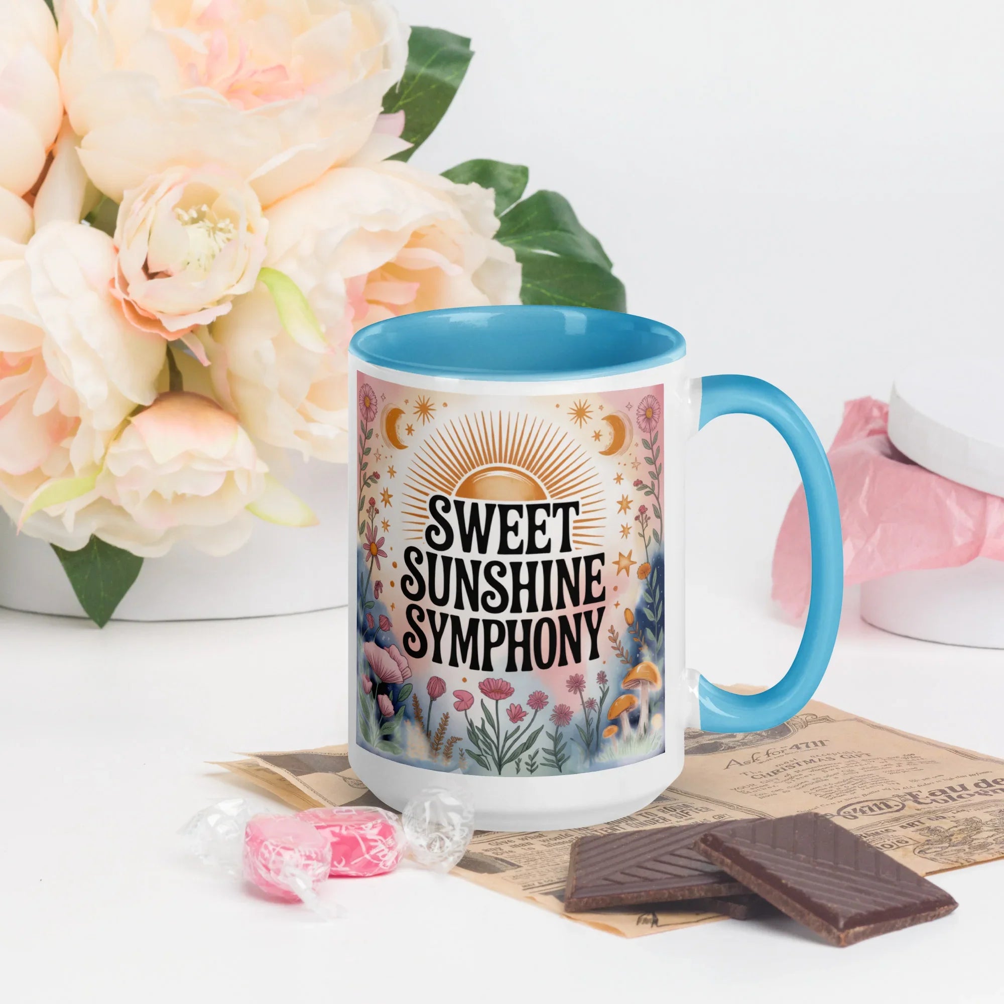 Sweet Sunshine Symphony Mug – Floral Radiance & Morning Vibes - RaZits