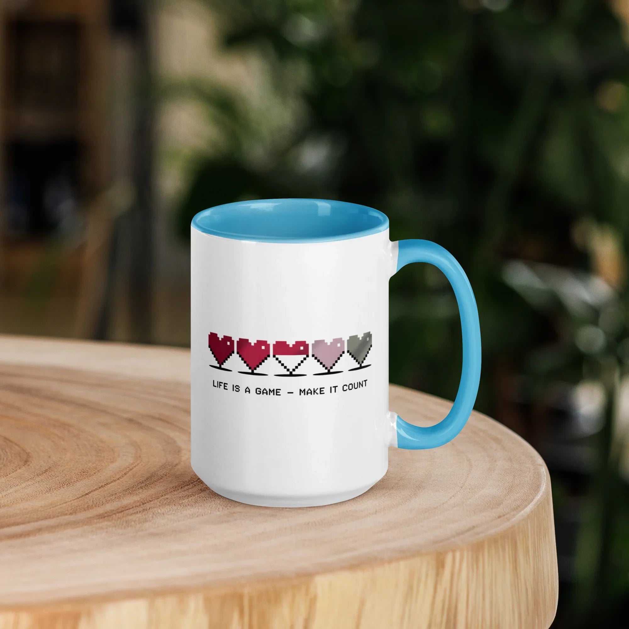 Life is a Game – Make It Count Pixel Heart Mug - RaZits