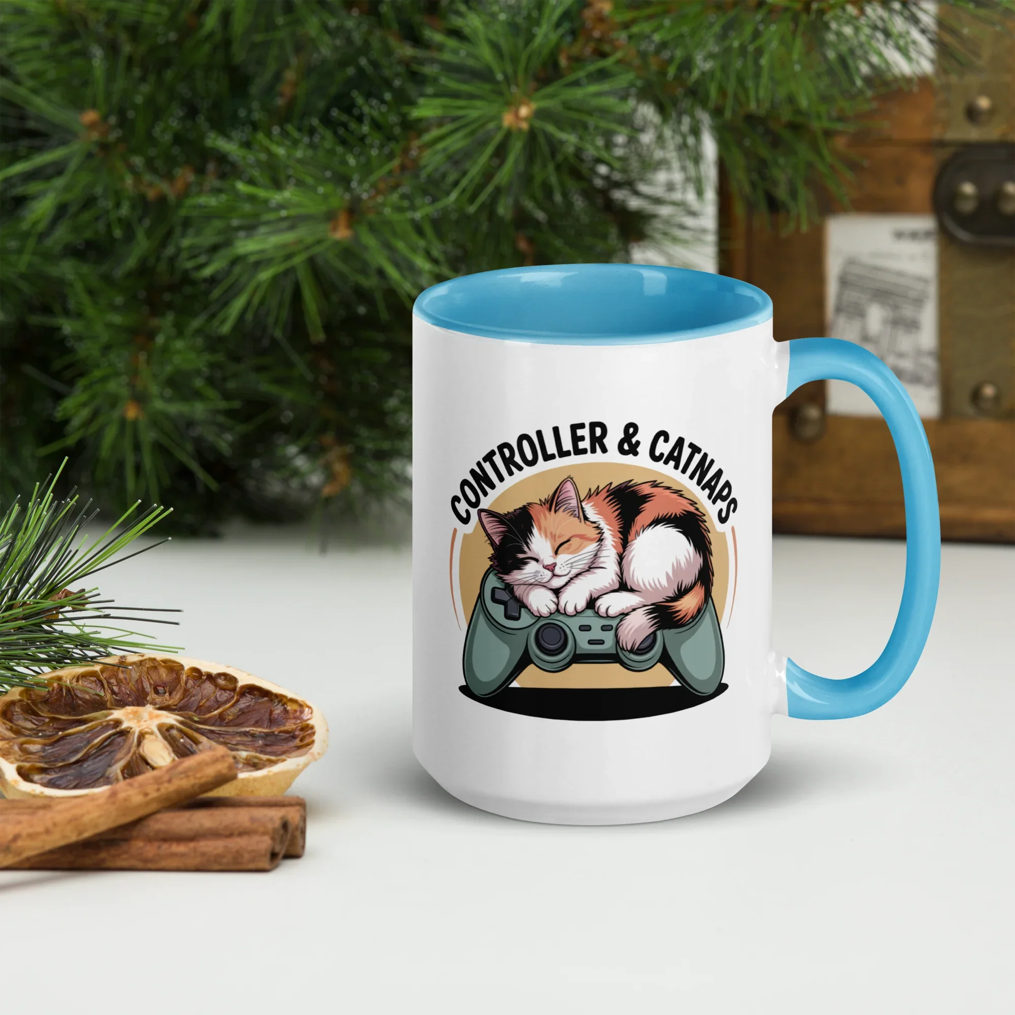 Controller & Catnaps Mug – Cozy Gamer Cat Design for Chill Gaming Sessions - RaZits