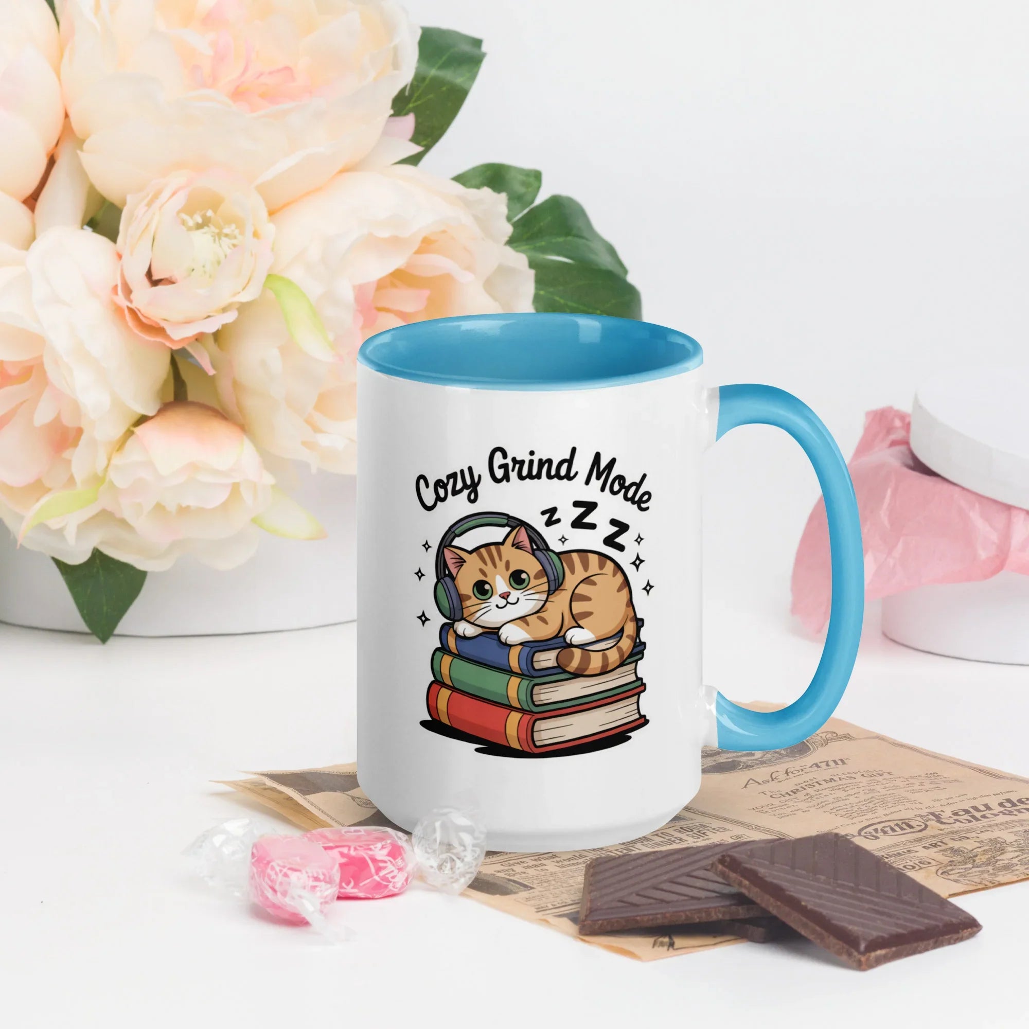 Cozy Grind Mode Cat Mug – Chill Gamer Cat Design for Study and Stream Sessions - RaZits