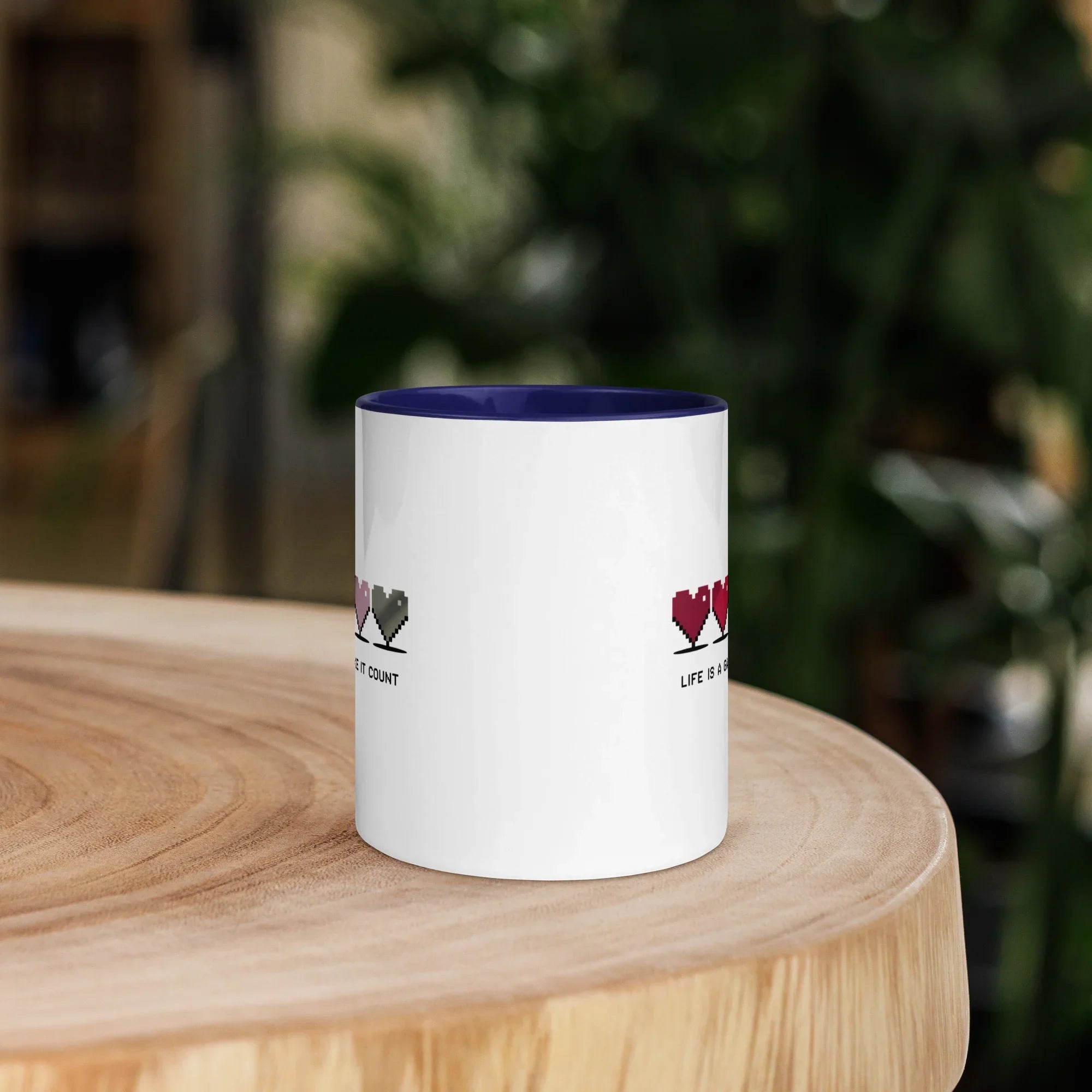 Life is a Game – Make It Count Pixel Heart Mug - RaZits