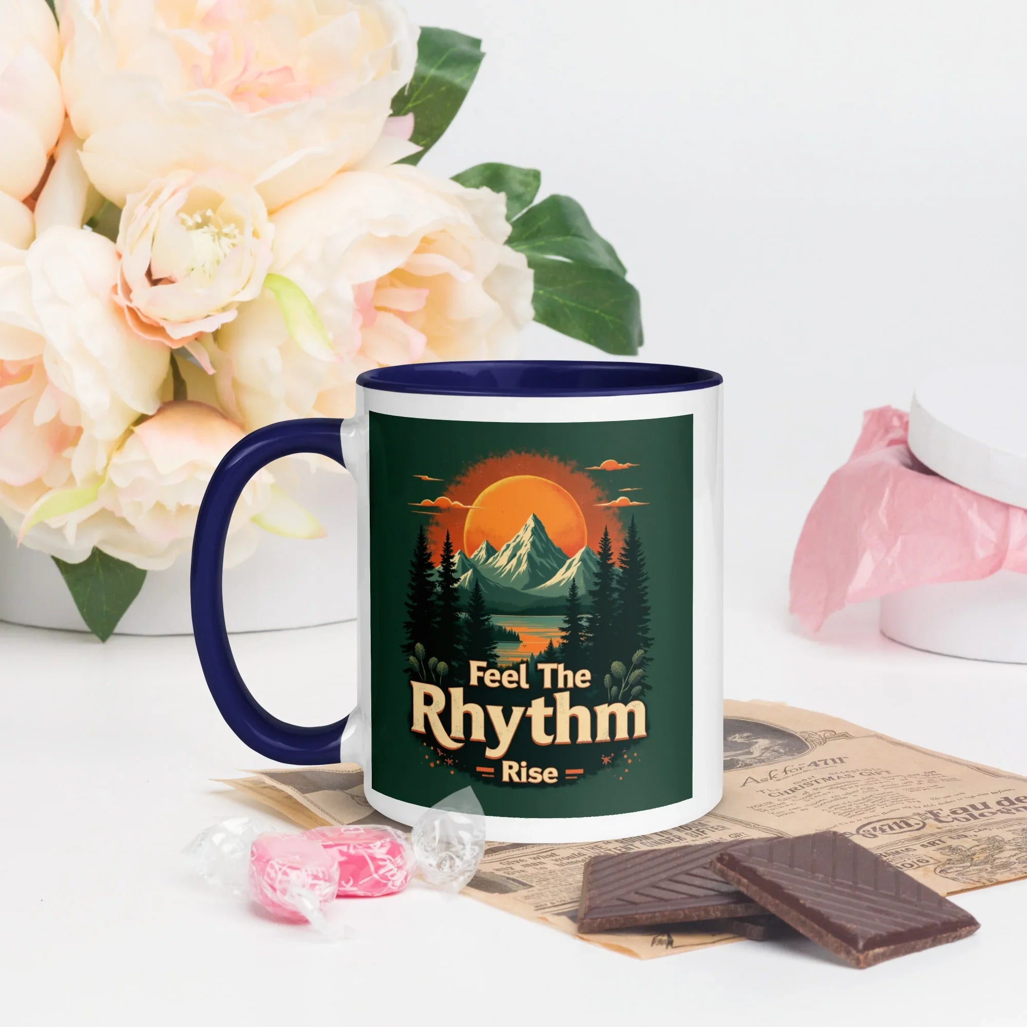 Feel The Rhythm Rise Mug – Nature-Inspired Sunrise Groove - RaZits
