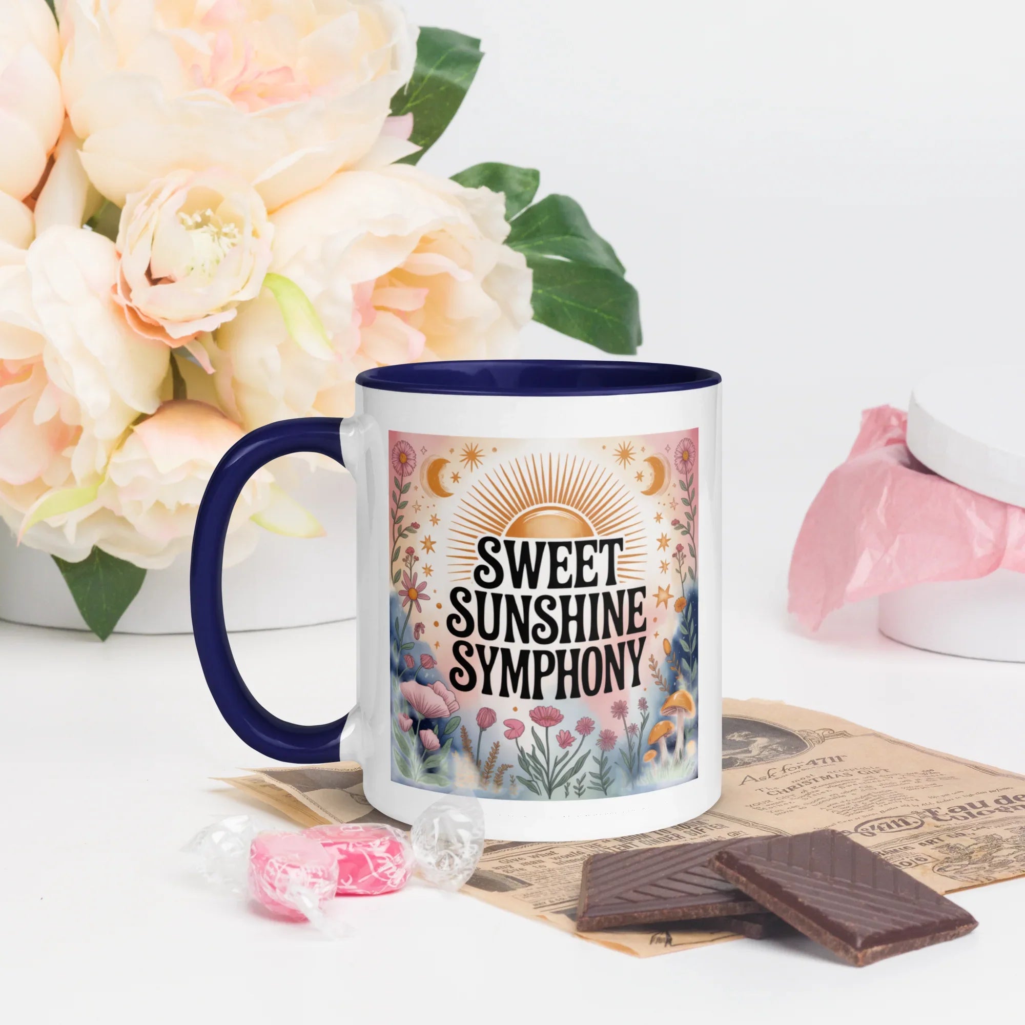 Sweet Sunshine Symphony Mug – Floral Radiance & Morning Vibes - RaZits