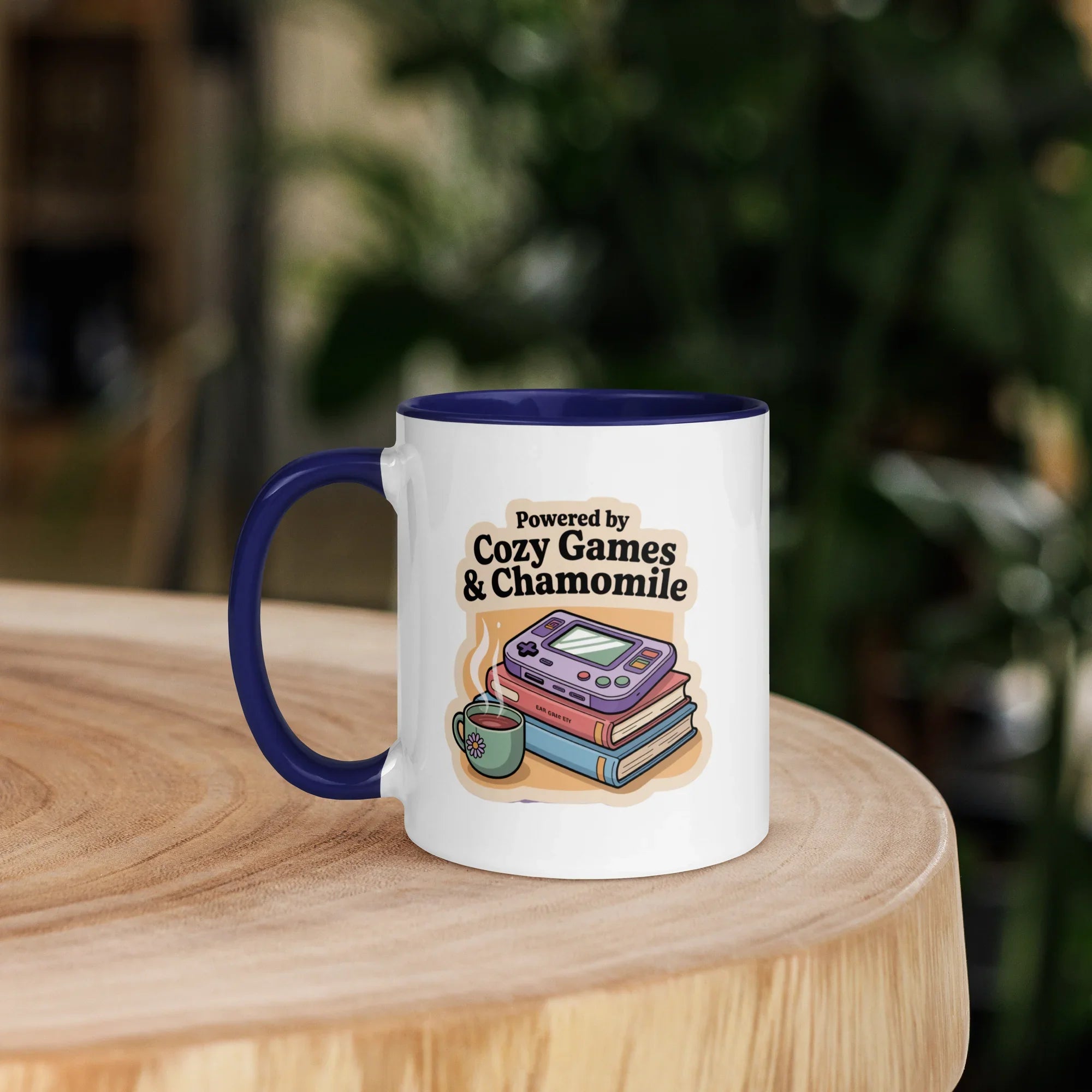Powered by Cozy Games and Chamomile – Wholesome Gamer Design Mug - RaZits