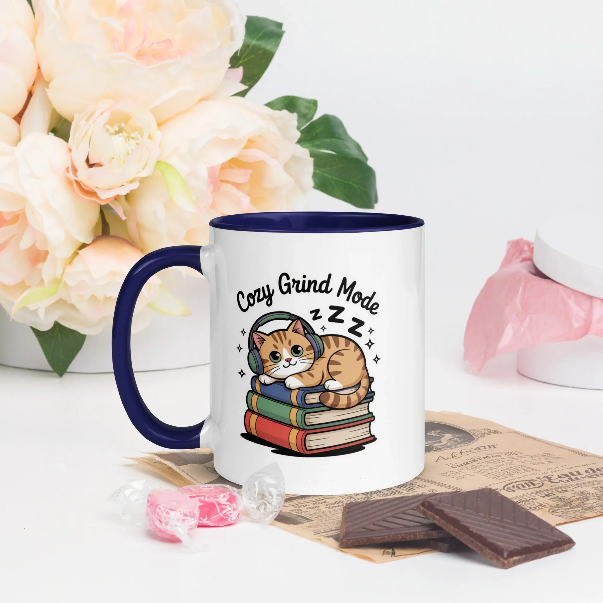 Cozy Grind Mode Cat Mug – Chill Gamer Cat Design for Study and Stream Sessions - RaZits